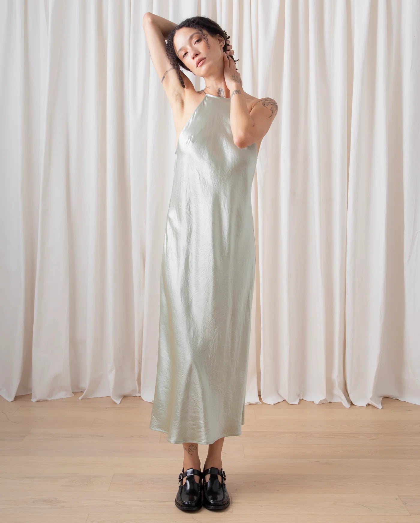 High Neck Bias Dress // Sage