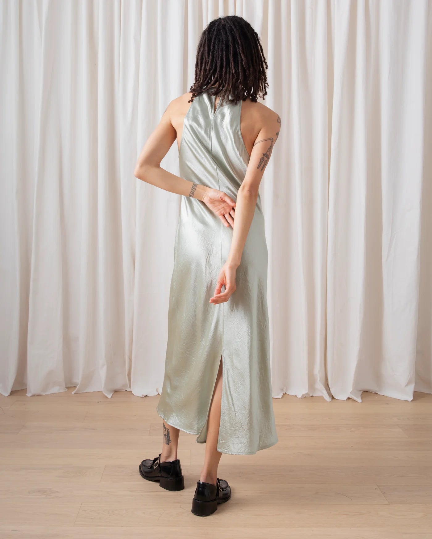 High Neck Bias Dress // Sage