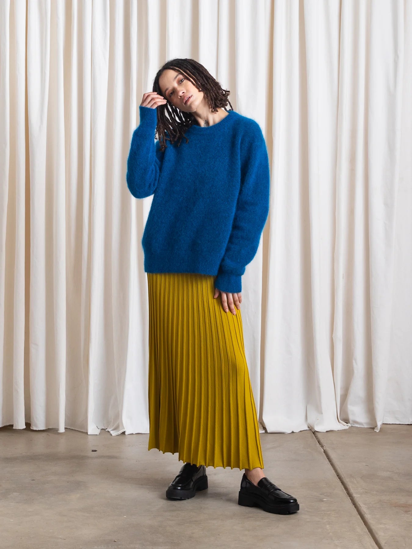 Oversized Mohair Pullover // Electric Teal