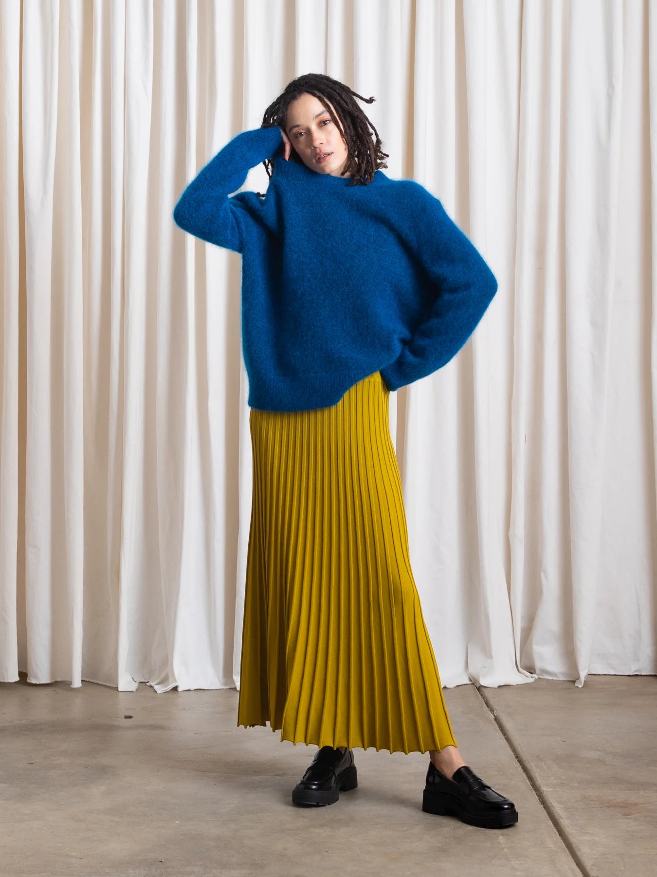 Oversized Mohair Pullover // Electric Teal