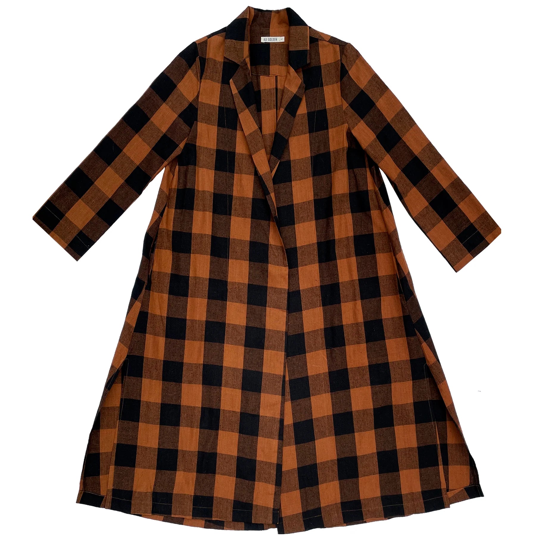 Silk Notch Jacket // Copper Black Plaid