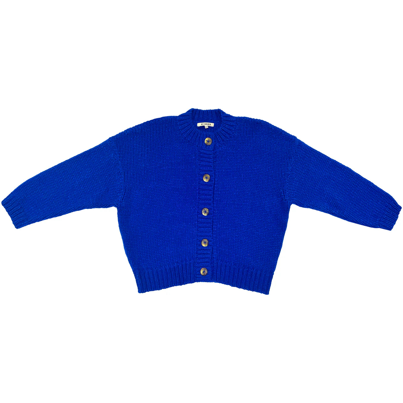 Merino Crew Neck Cardigan // Cobalt
