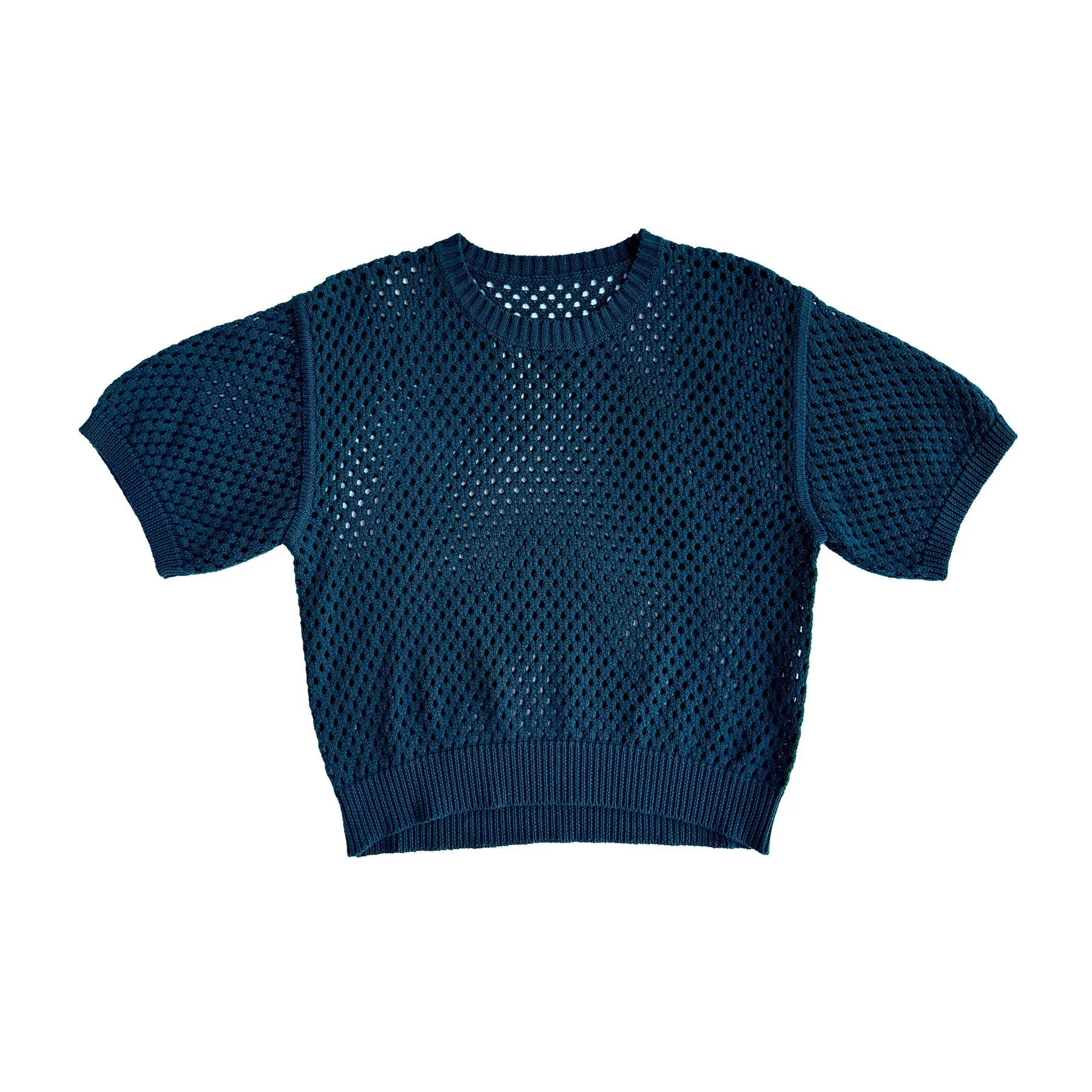 Open Knit T-Shirt // Deep Teal