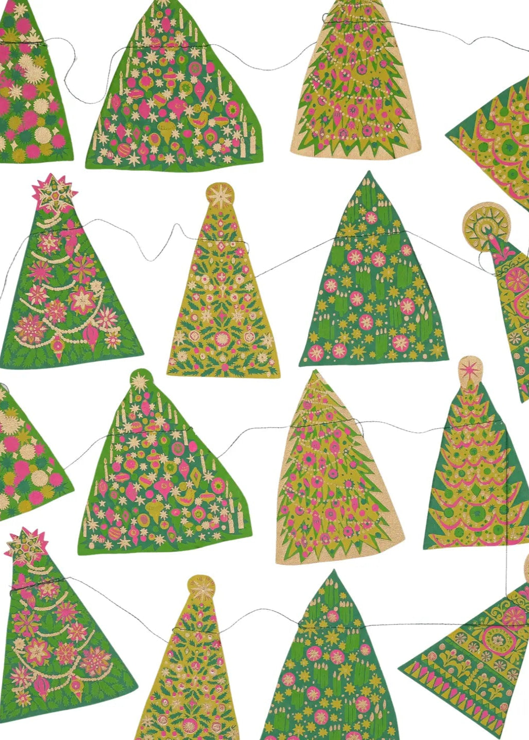 Mid Century Tree Sewn Garland