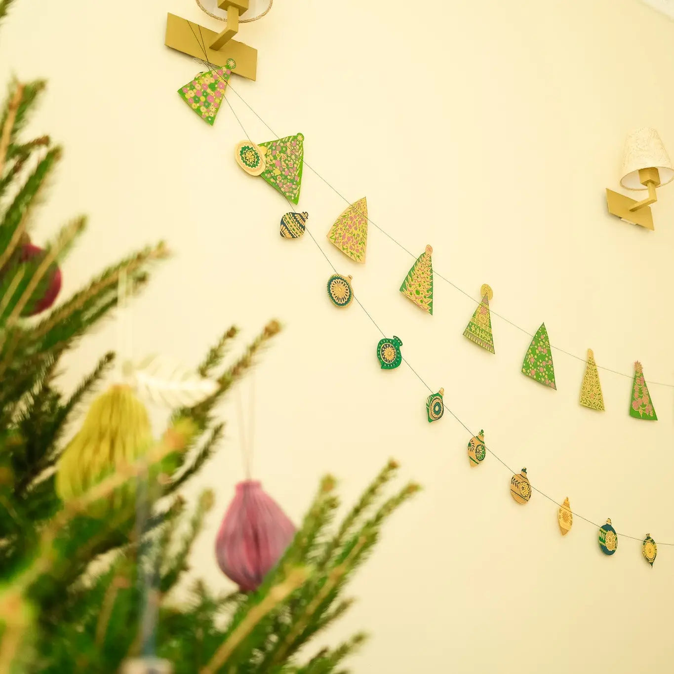 Mid Century Tree Sewn Garland
