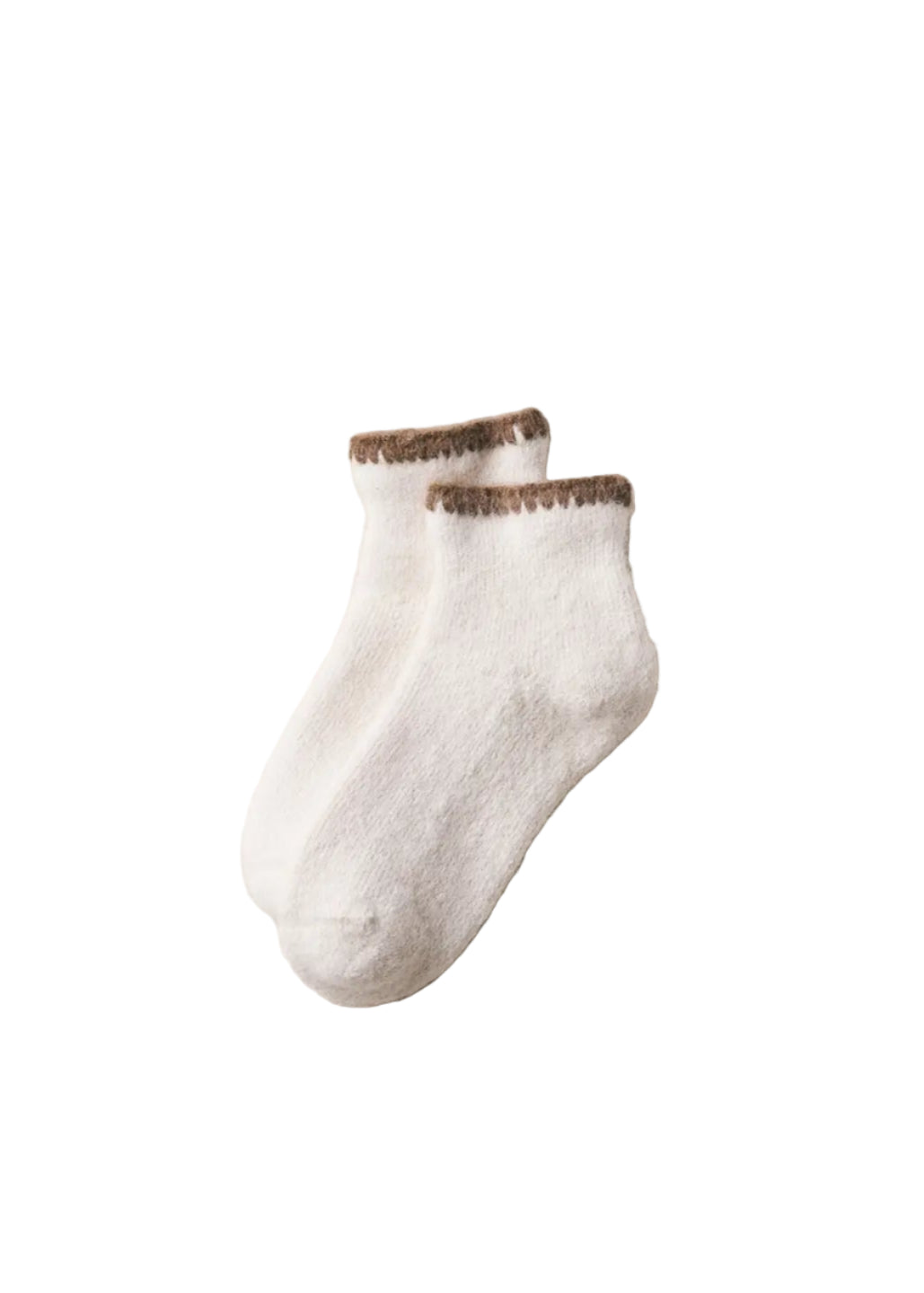 Alpaca Organic Cotton Garland Stitch Pile Socks // Natural