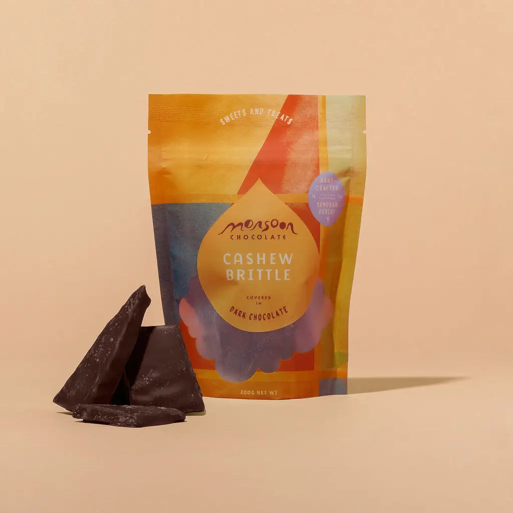 Cashew Brittle Covered in Dark Chocolate