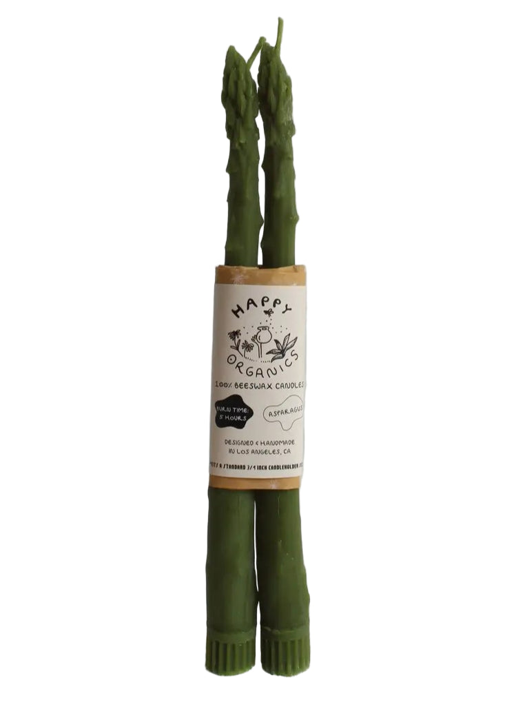 Beeswax Asparagus Candle Taper Pair (2)