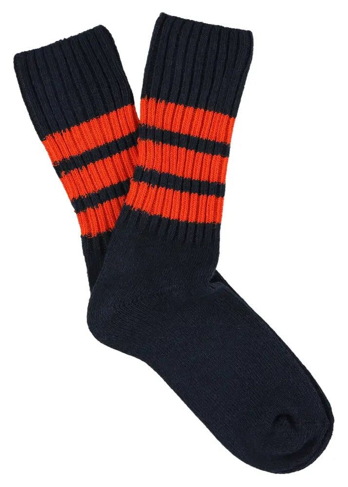 Striped Crew Socks // Blue/Orange