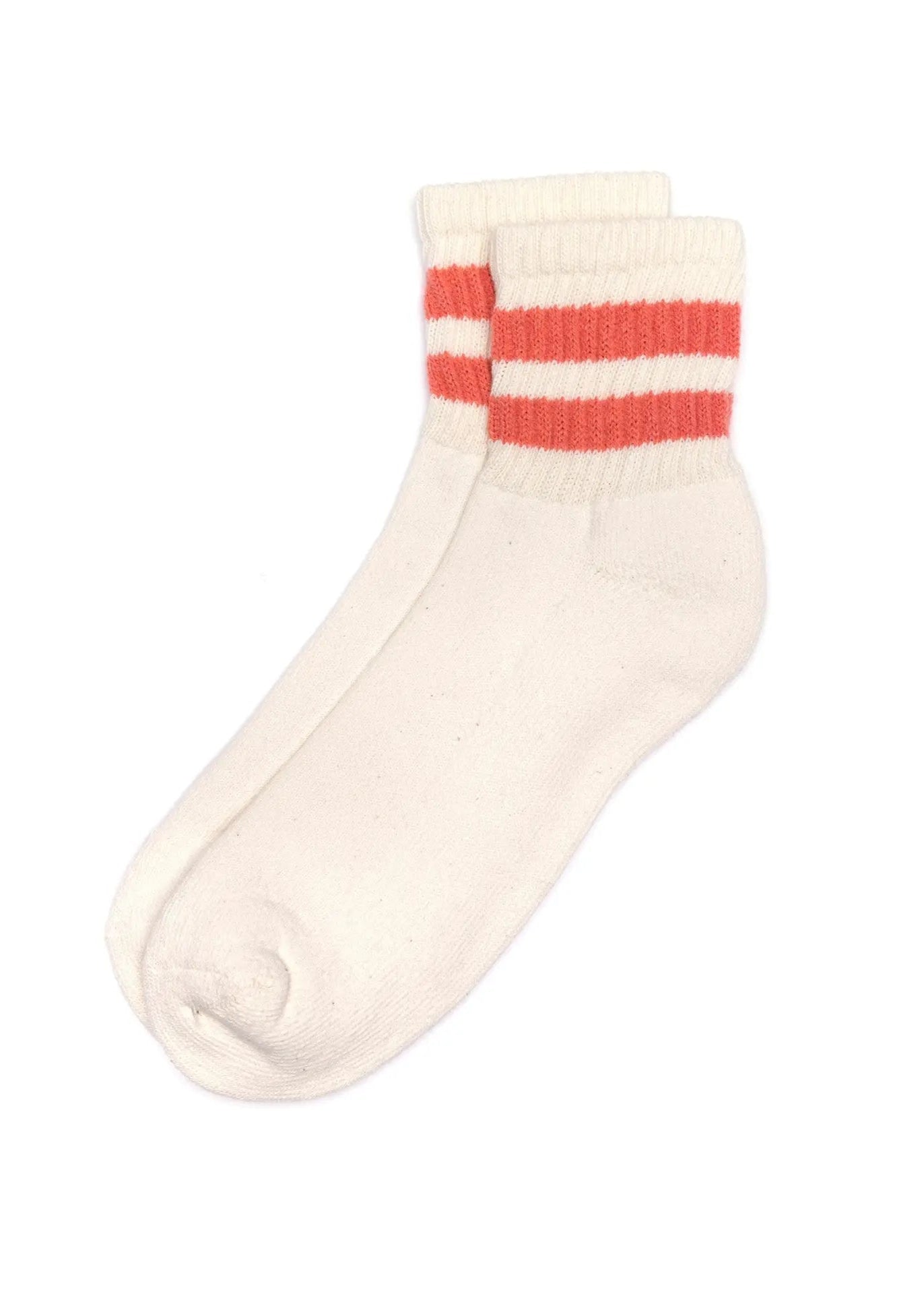 The Mono Stripe Quarter Crew // Coral
