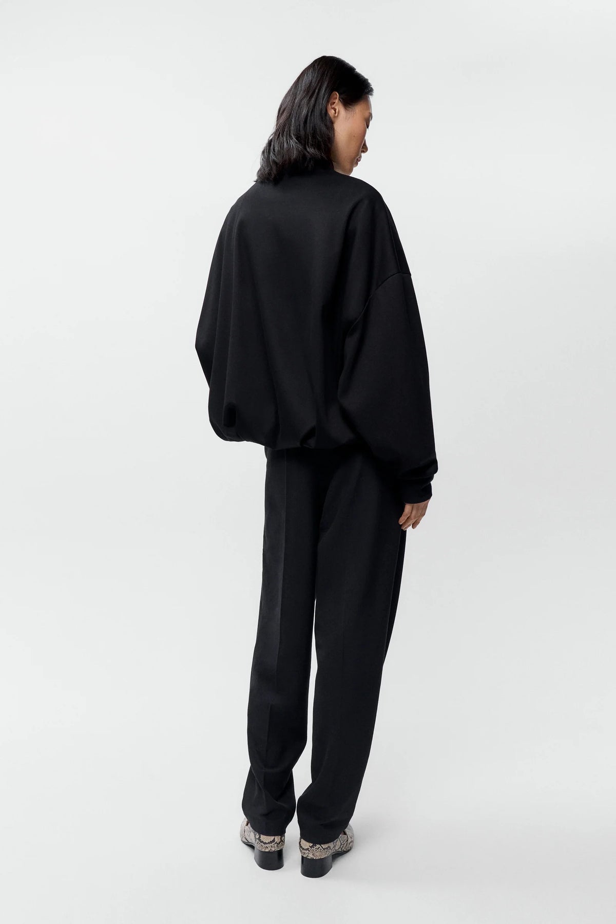Cordera Organic Cotton Balloon Quarter-Zip – Black