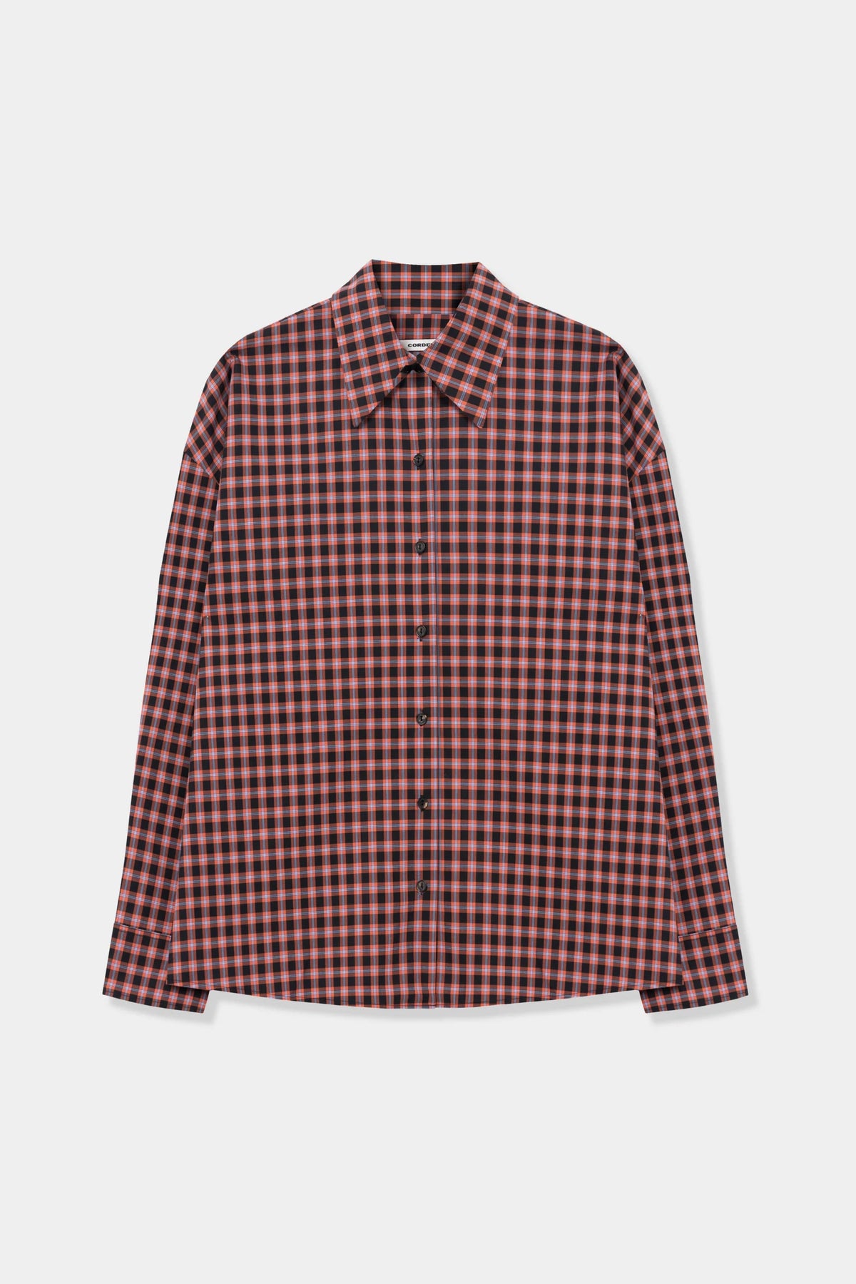 Cordera Checkered Oversized Shirt – Orange/Black