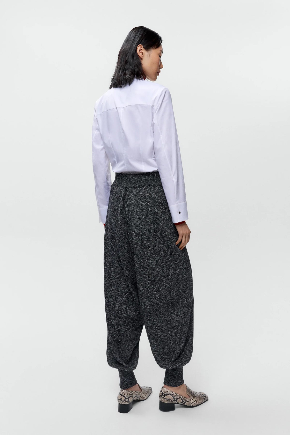 Cordera Cotton Flecked Pants – Black