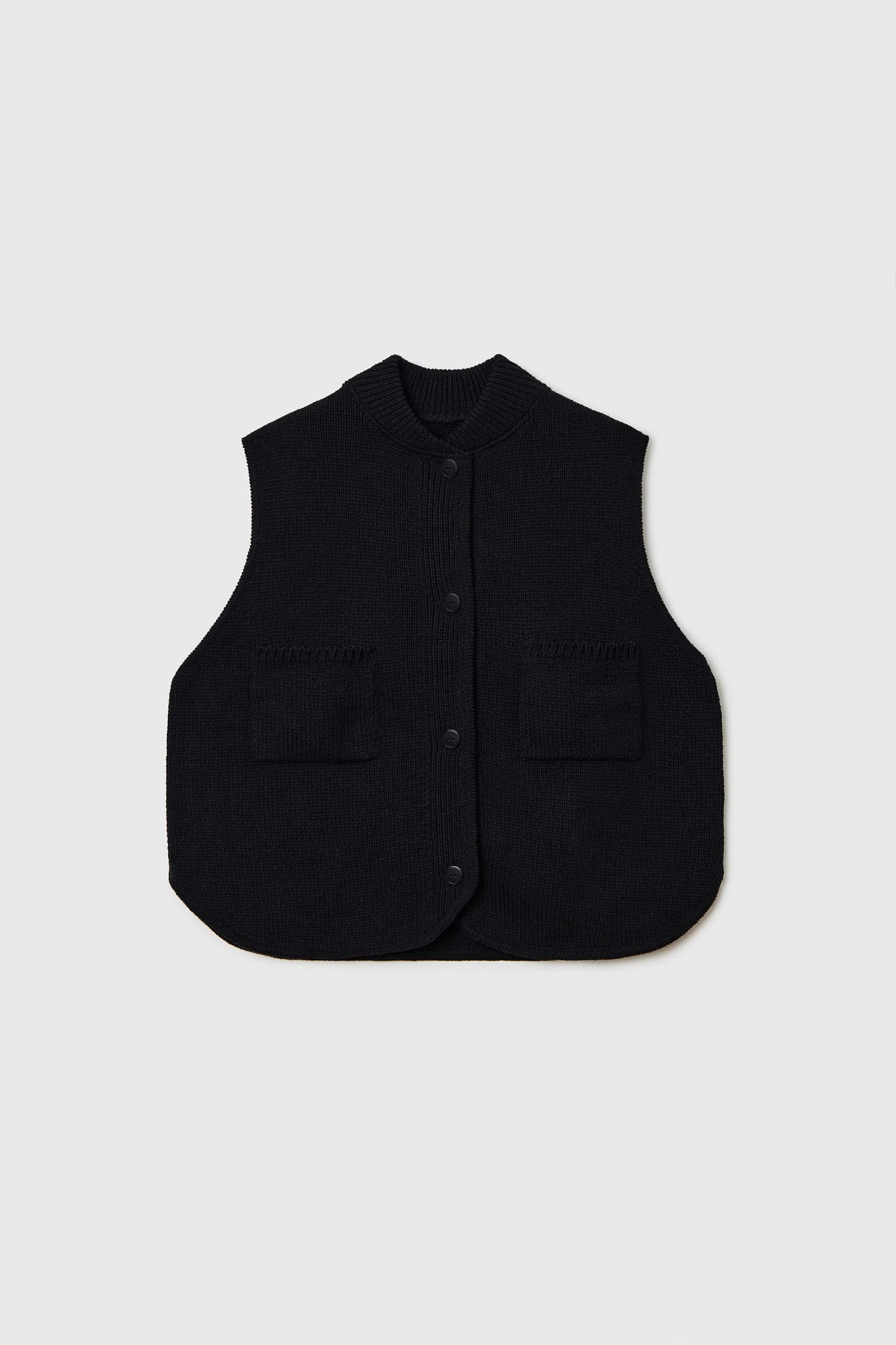 Boxy Cotton Waistcoat // Black // LAST ONE!