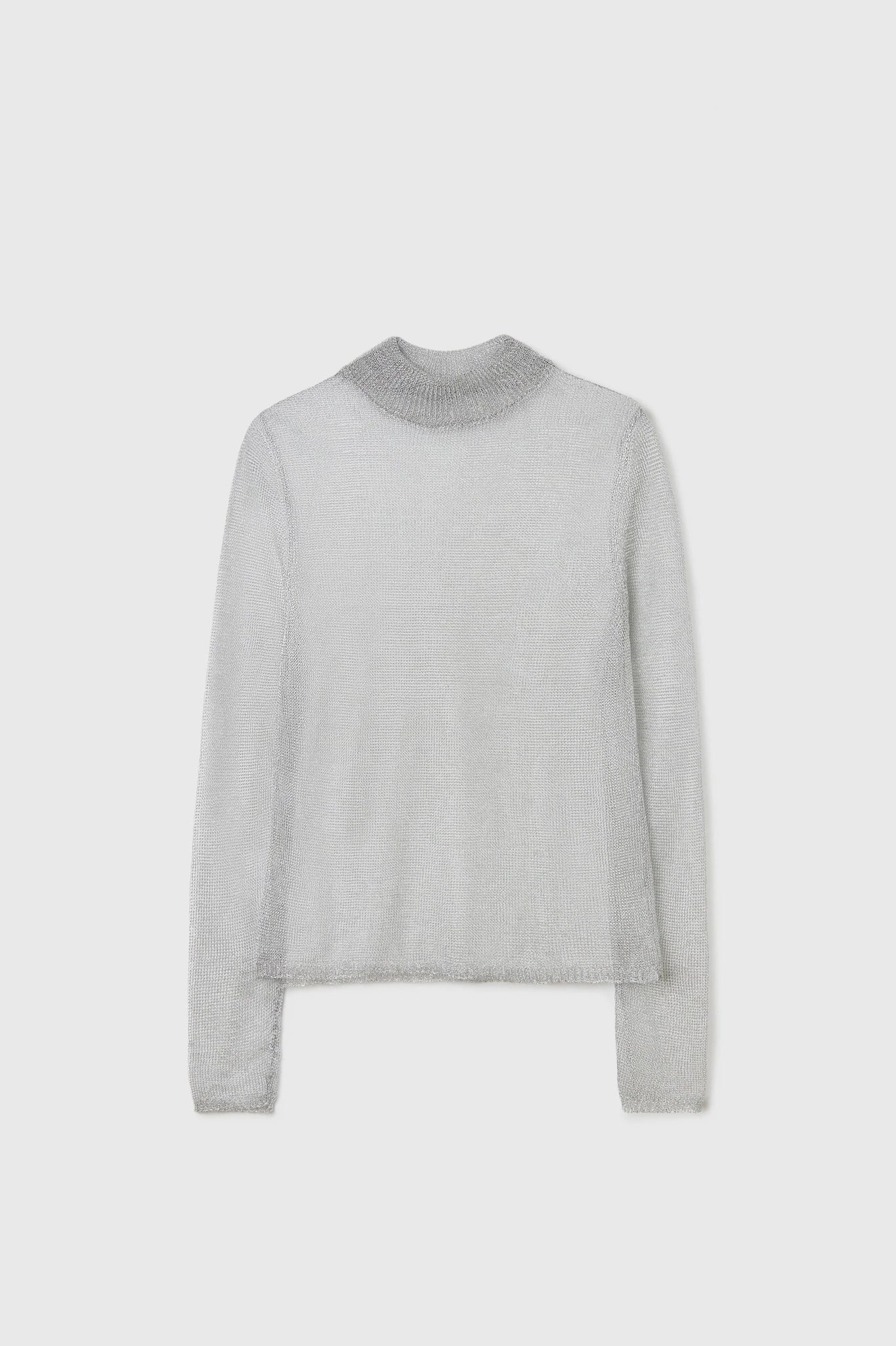 Mesh Turtleneck Sweater