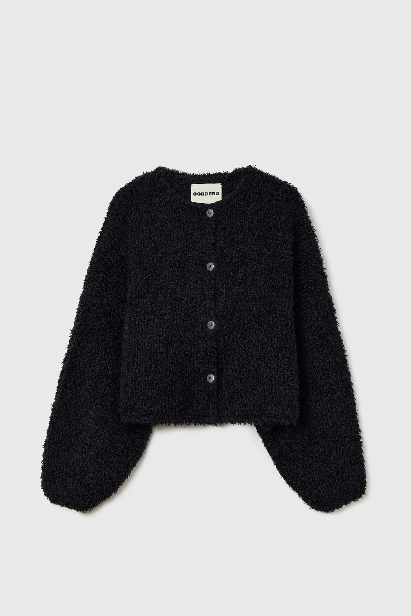 Teddy Cropped Cardigan // Black // LAST ONE!