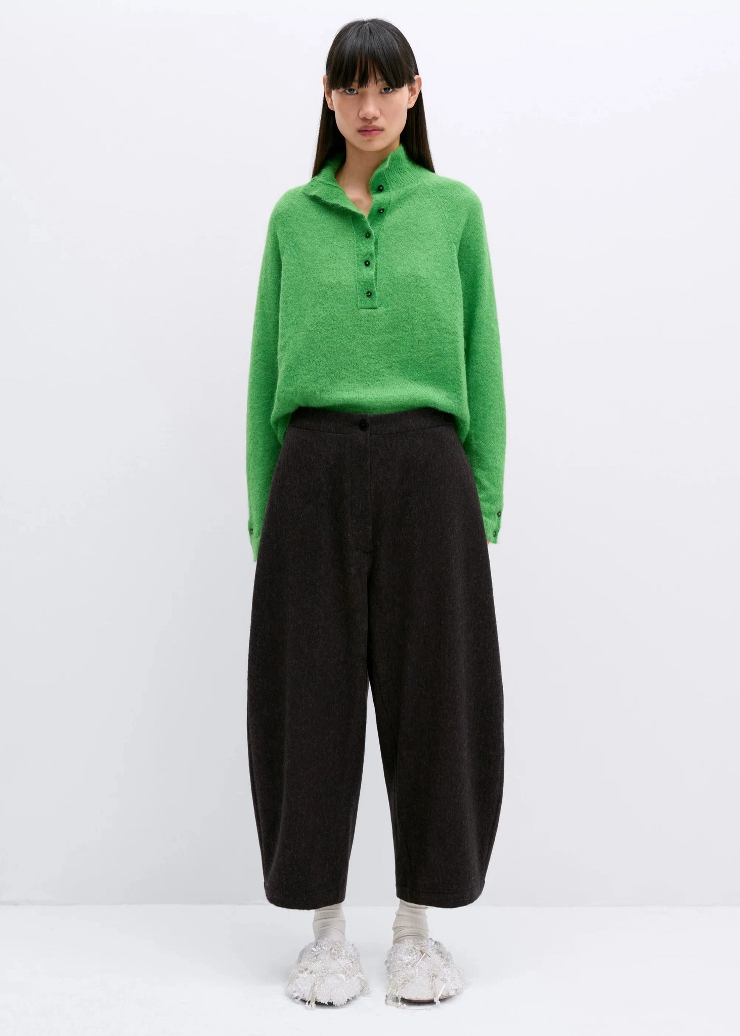 Wool Curved Pants // Java