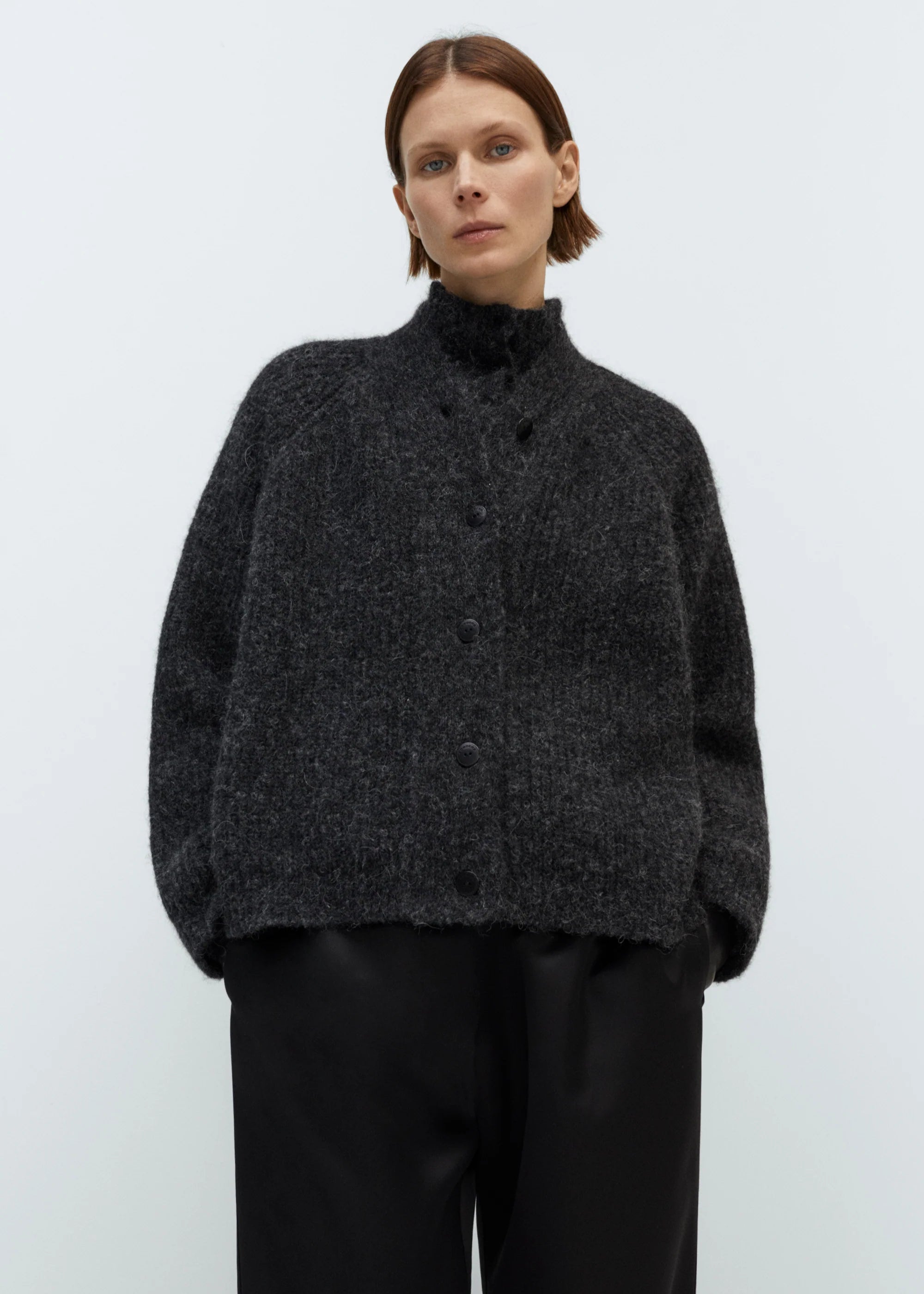 Baby Alpaca Cardigan // Anthracite