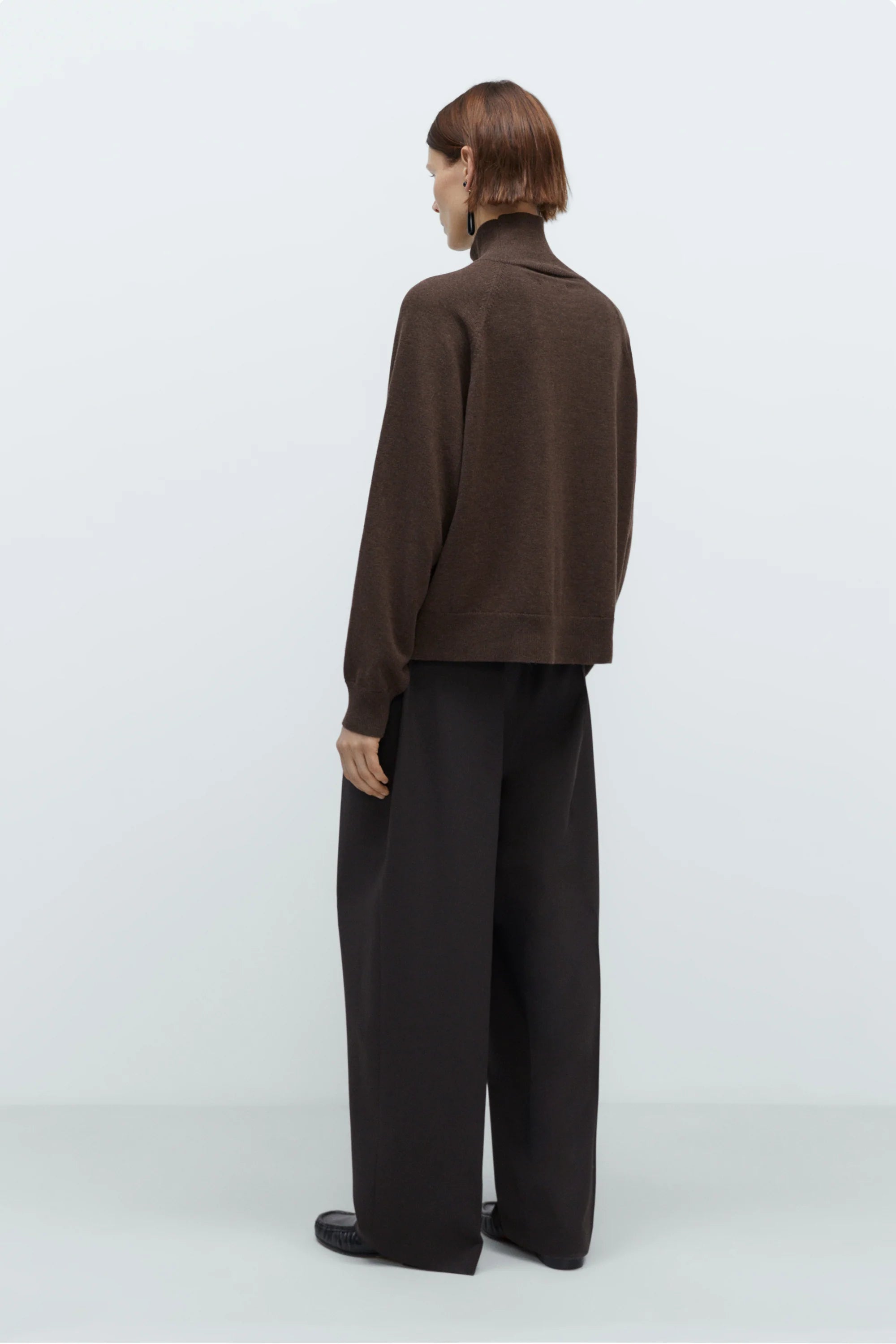 Merino Wool Buttoned Sweater // Espresso
