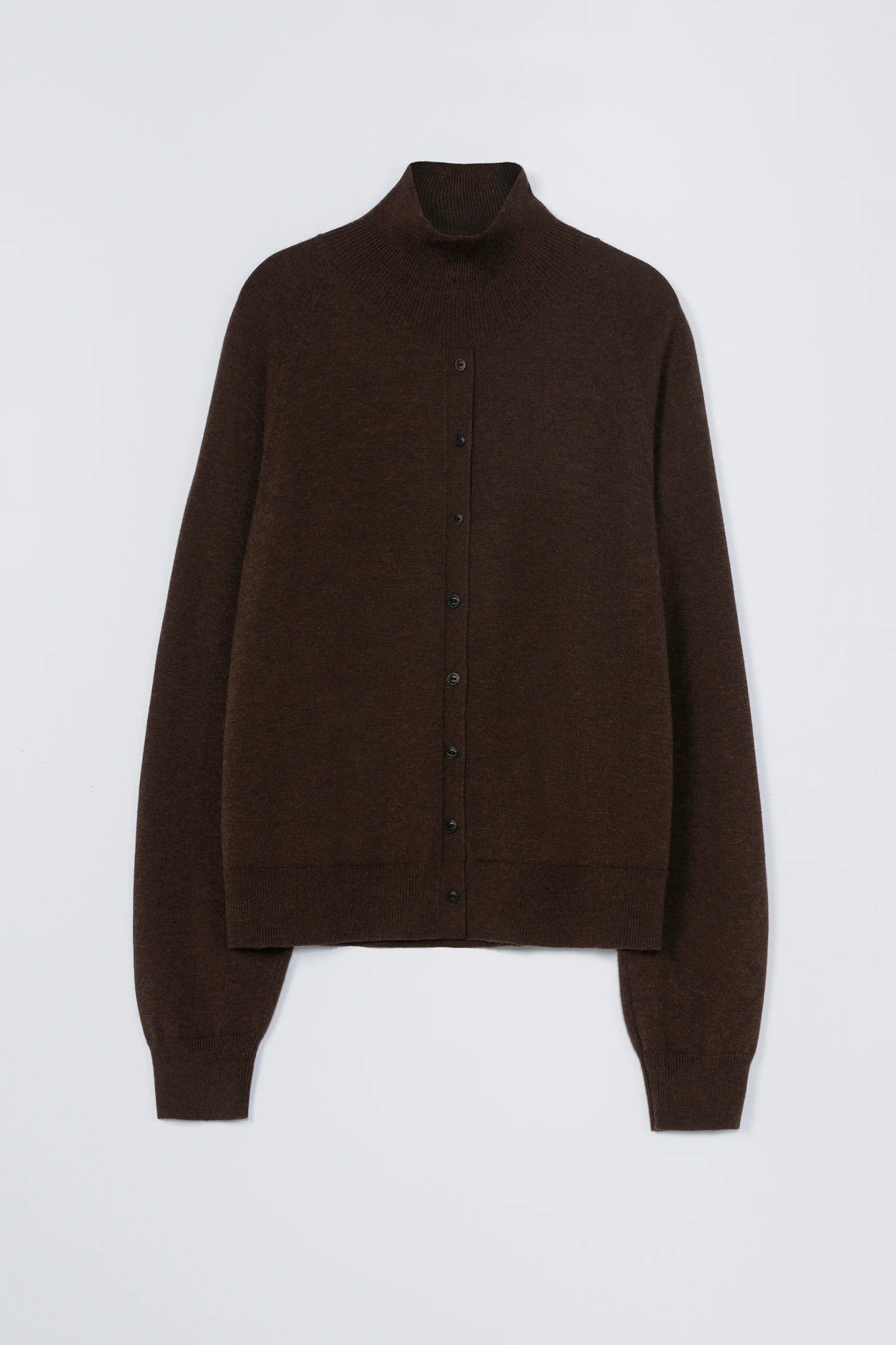 Merino Wool Buttoned Sweater // Espresso