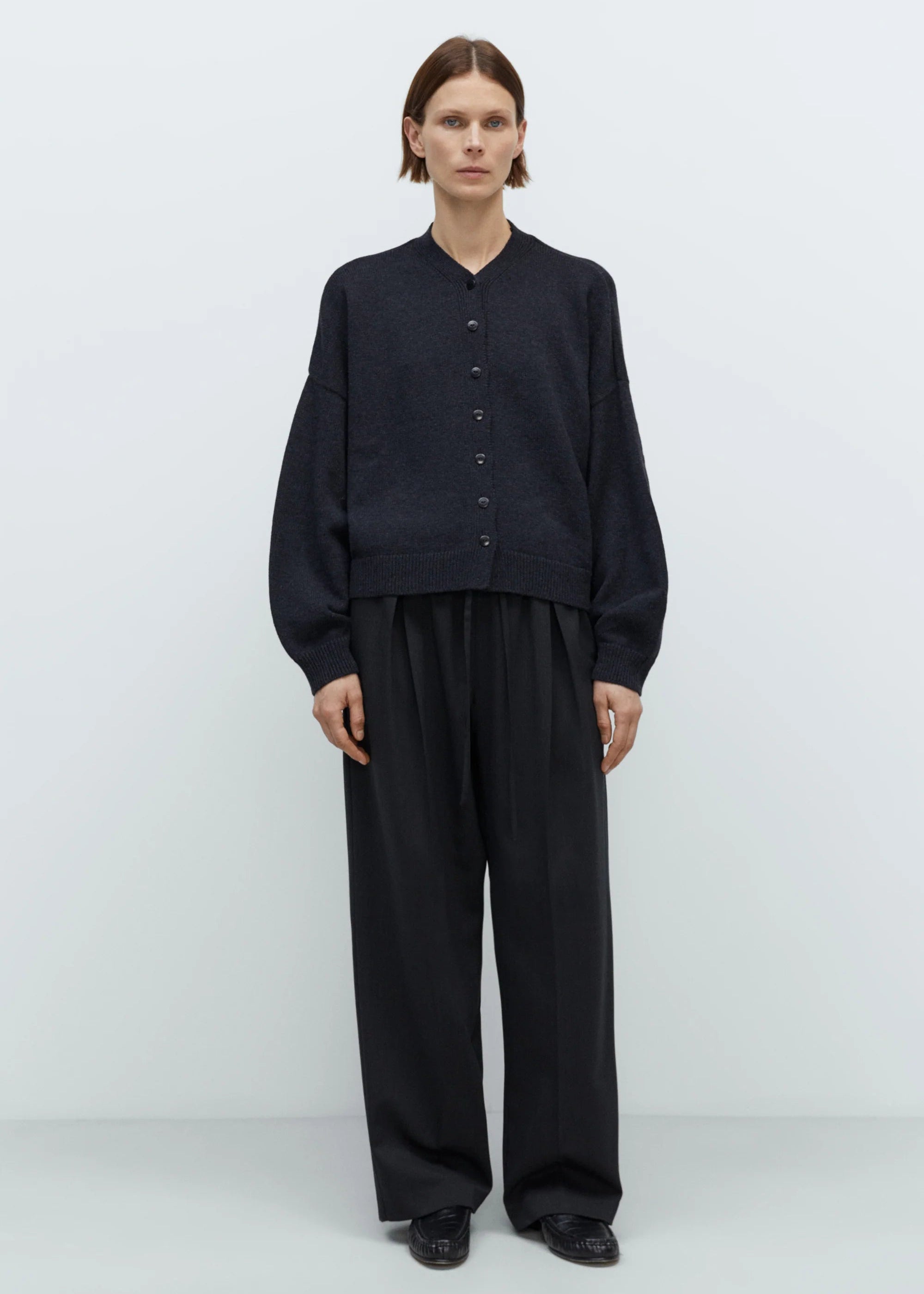 Merino Wool Cardigan // Anthracite