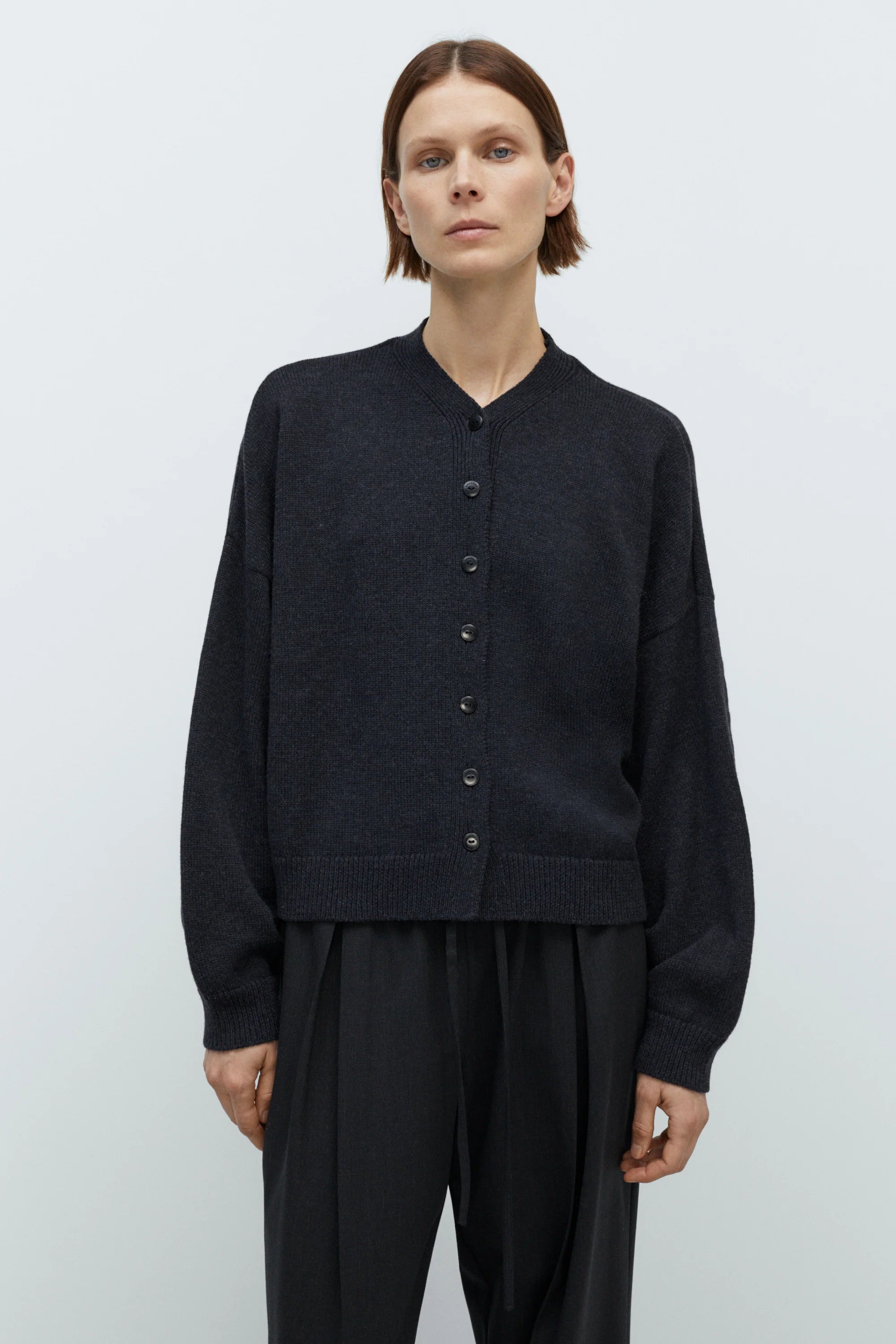 Merino Wool Cardigan // Anthracite