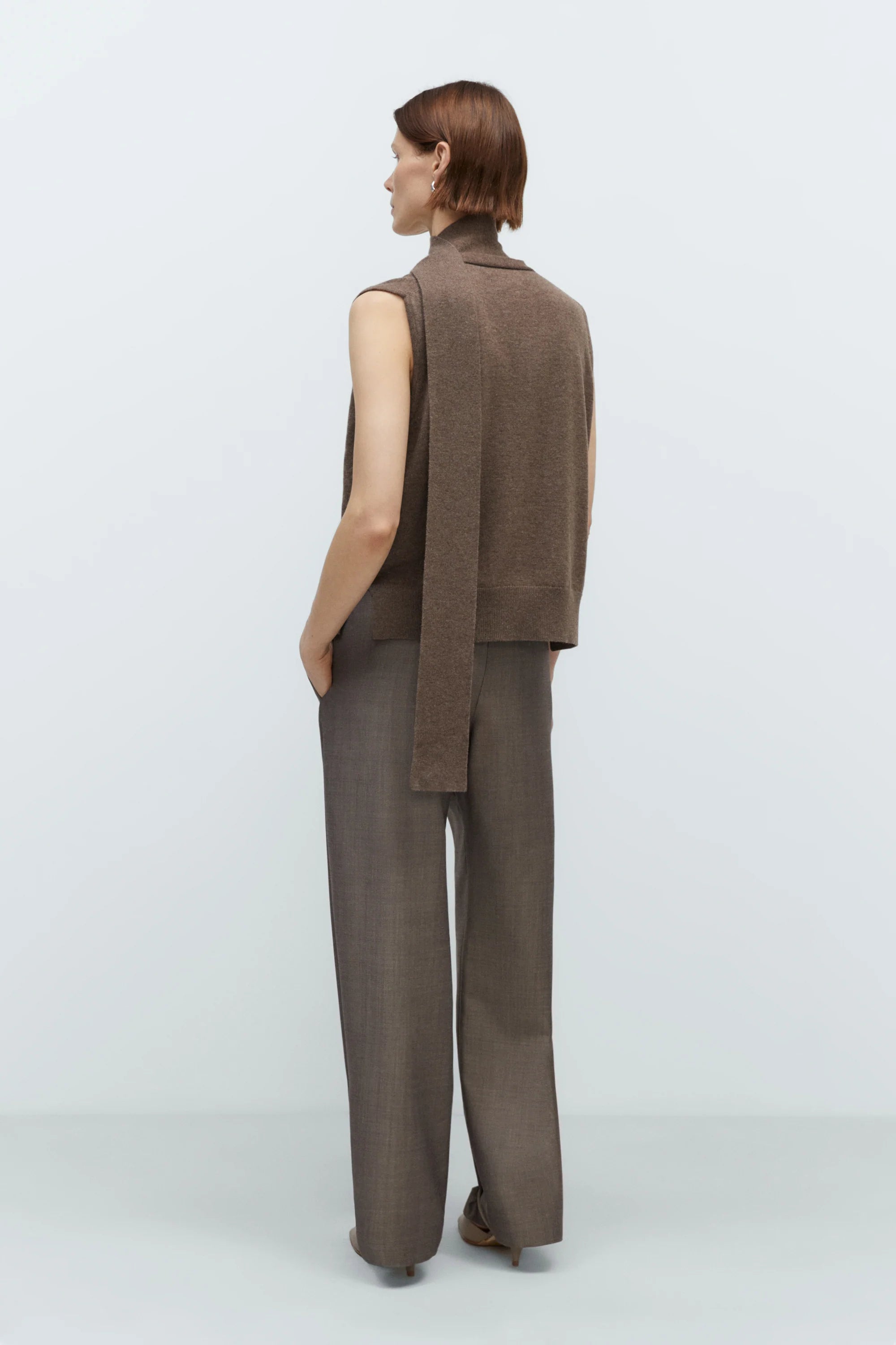 Merino Wool Lace Waistcoat // Taupe