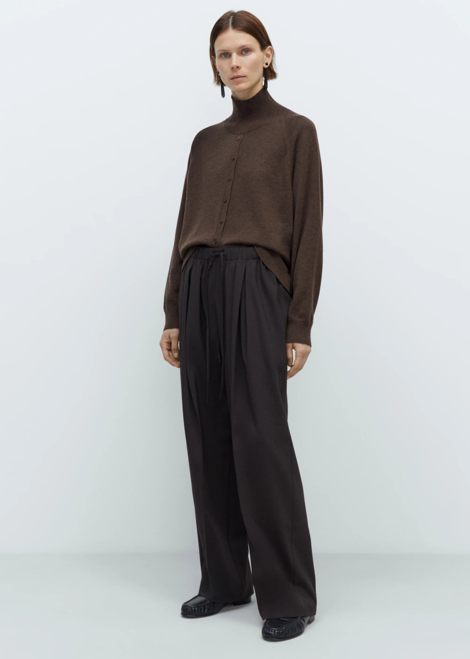 Pleated Relaxed Pants // Brown