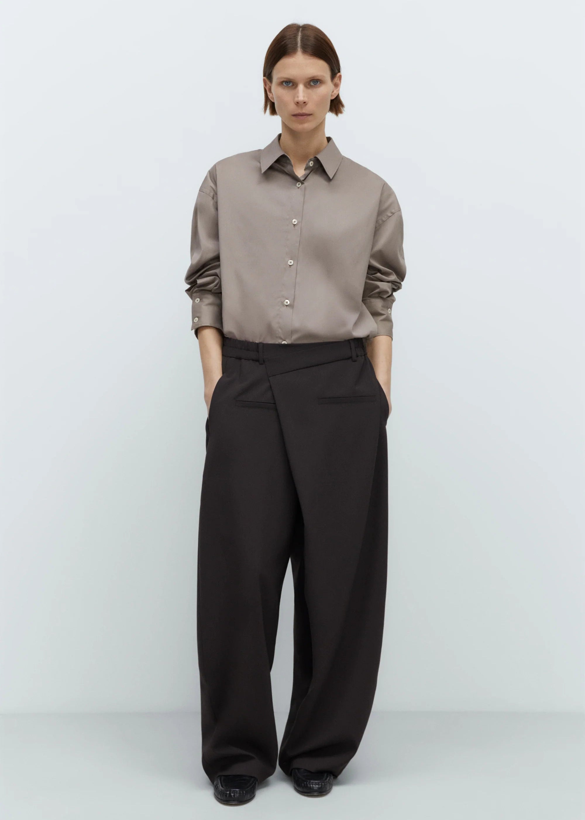Tailoring Crossover Pants // Dark Brown