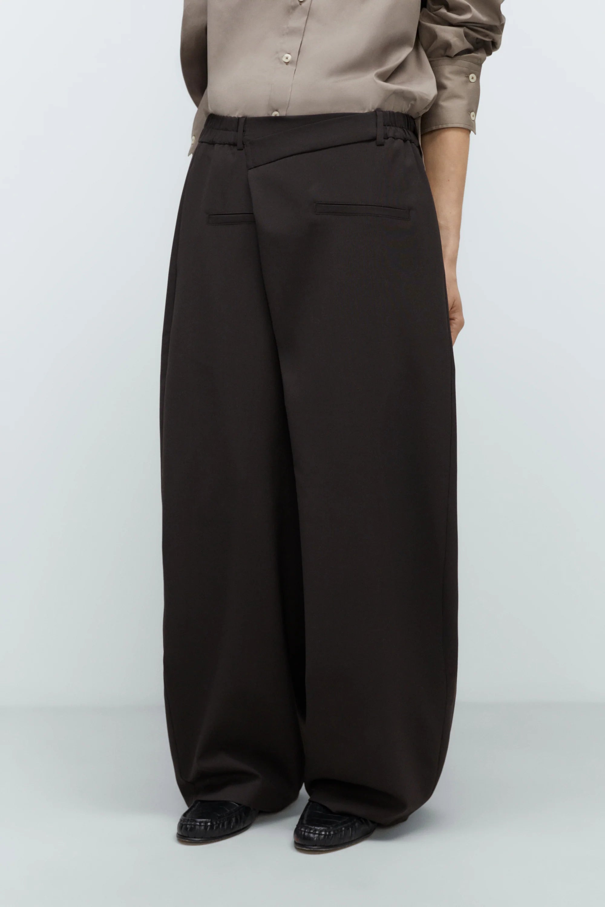 Tailoring Crossover Pants // Dark Brown