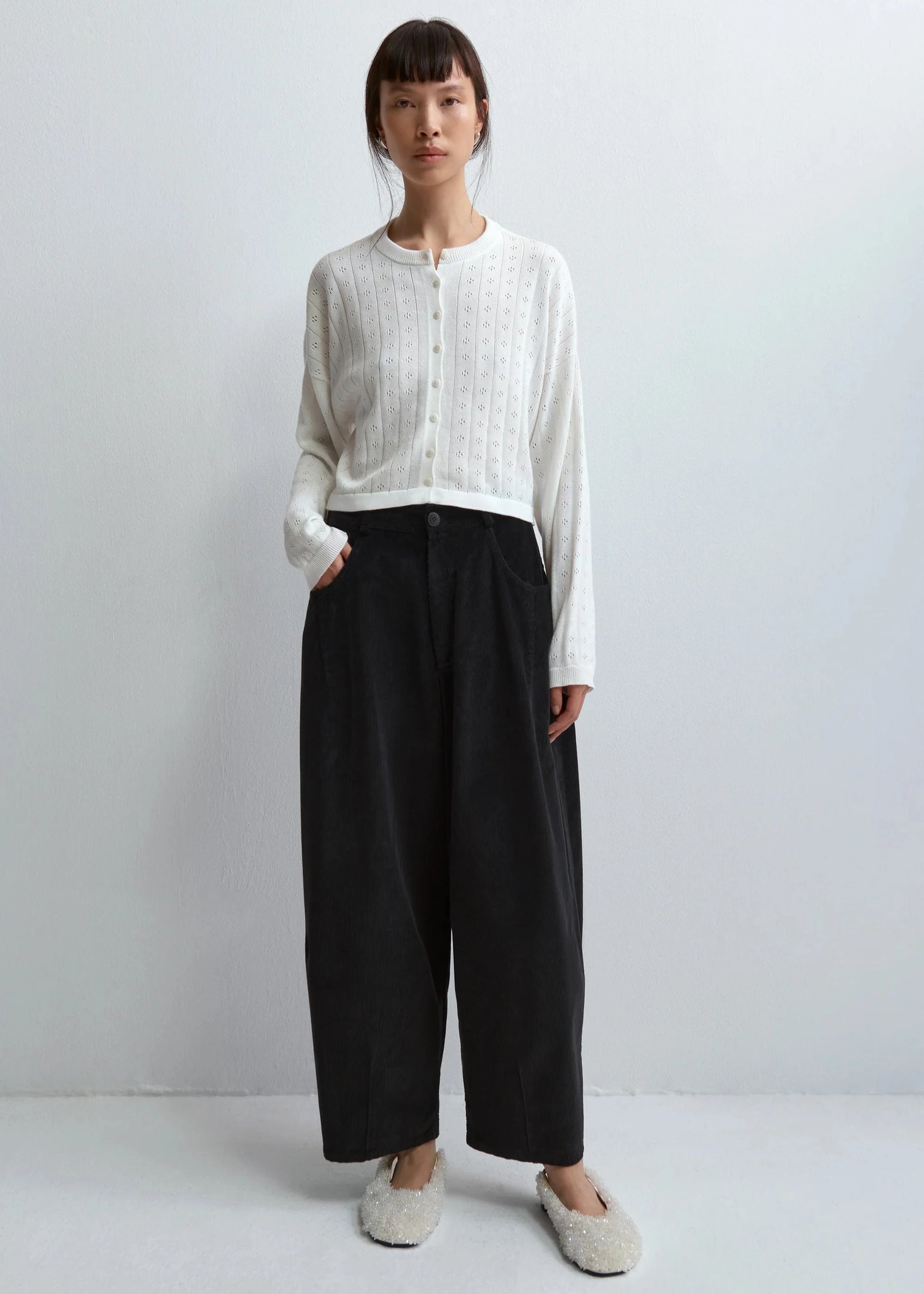 Corduroy Baggy Pants // Black