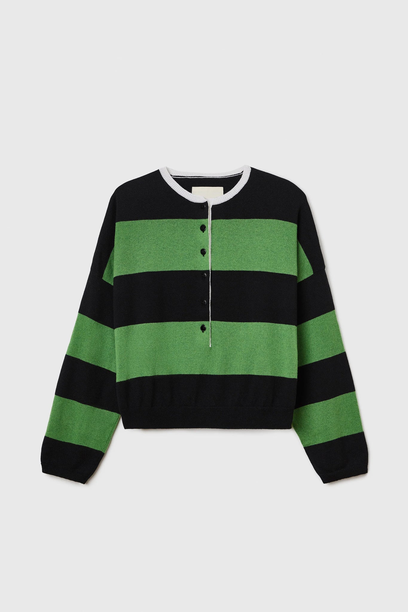 Merino Wool Striped Polo Sweater // Herba