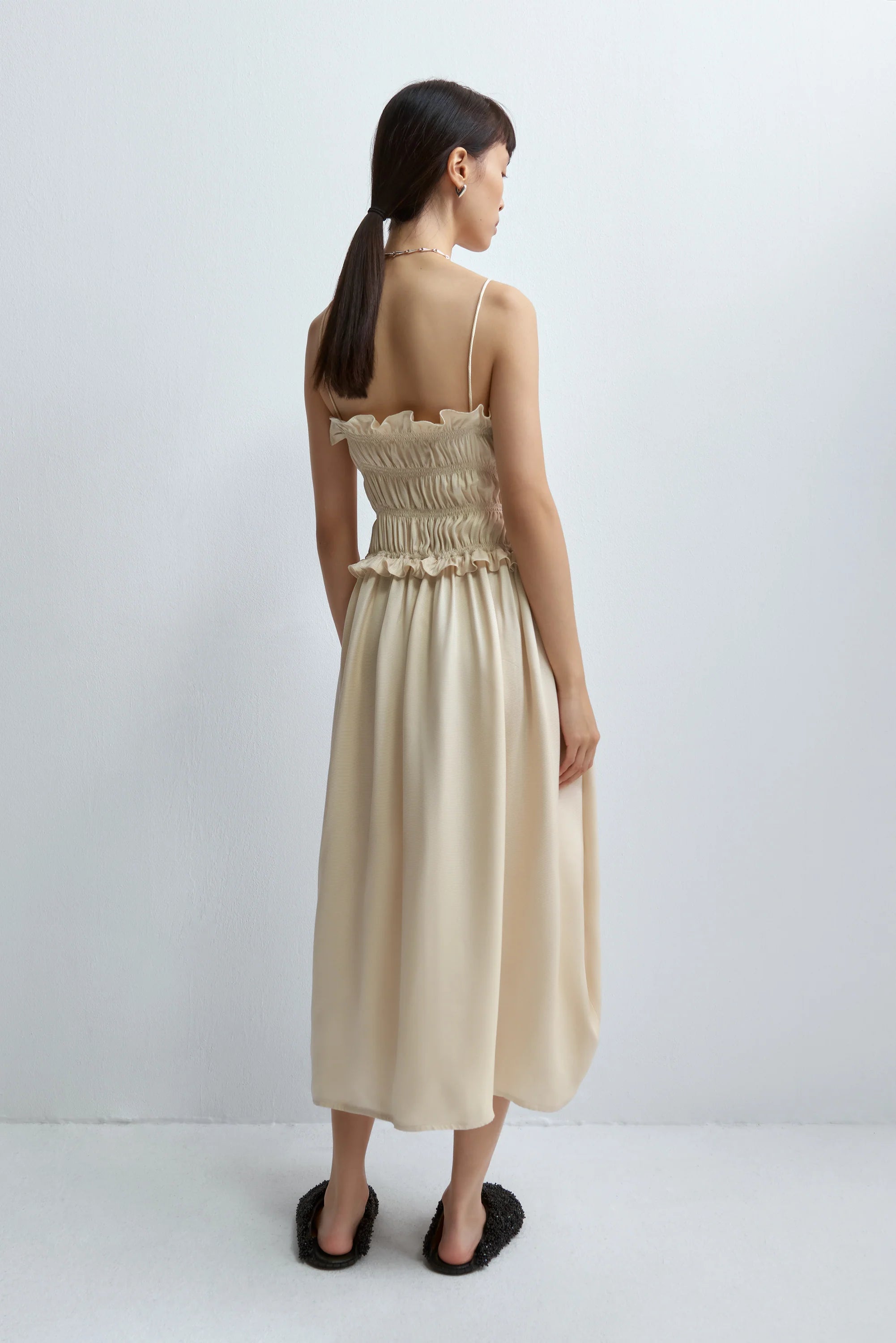 Viscose Gathered Dress // Shell