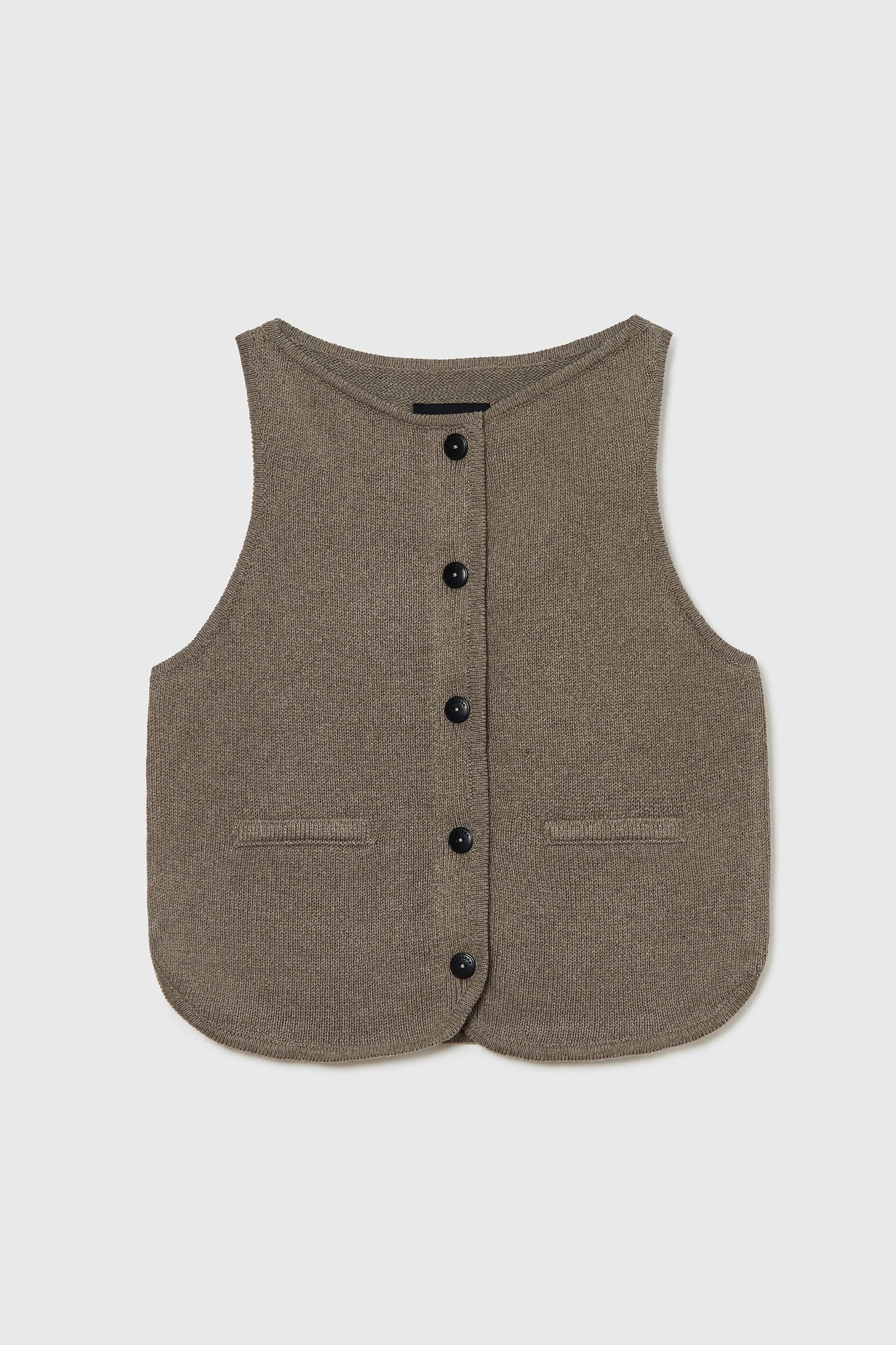 Boat Neck Waistcoat // Taupe