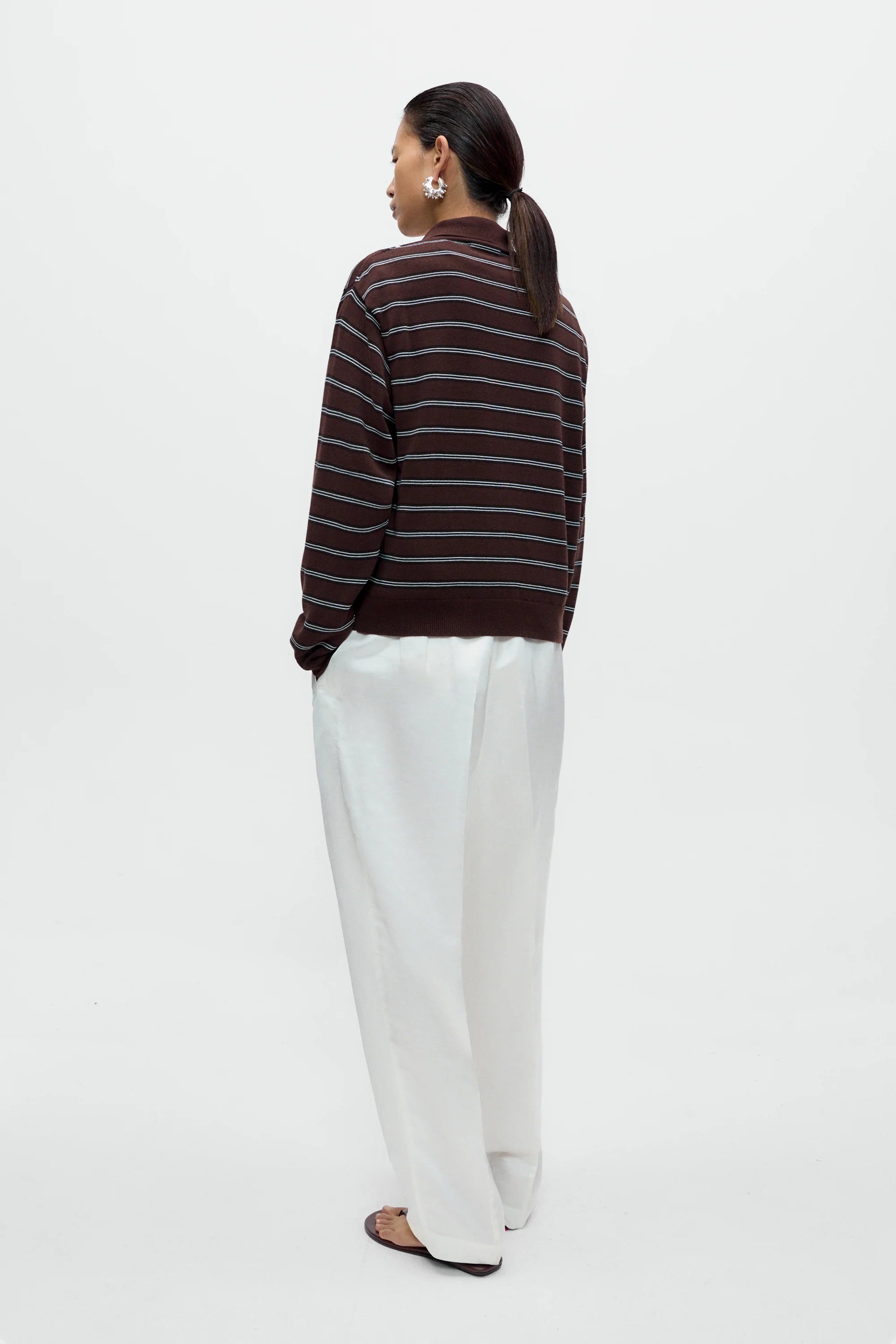 Cordera Organic Cotton Polo Cardigan – Brown