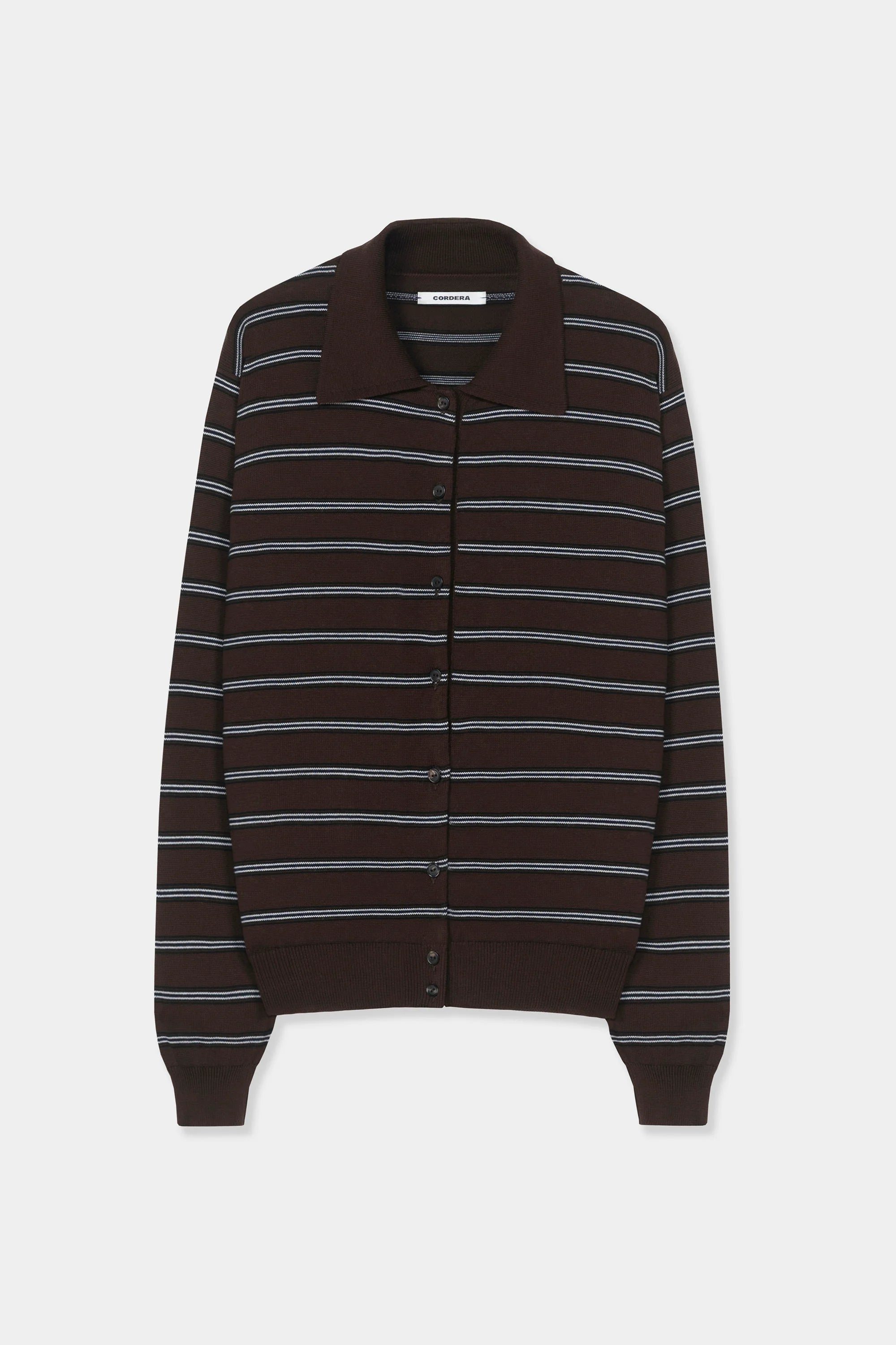 Cordera Organic Cotton Polo Cardigan – Brown