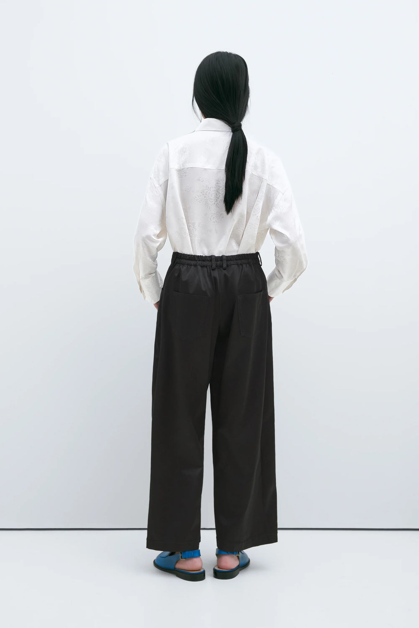 Satin Straight Pants // Black