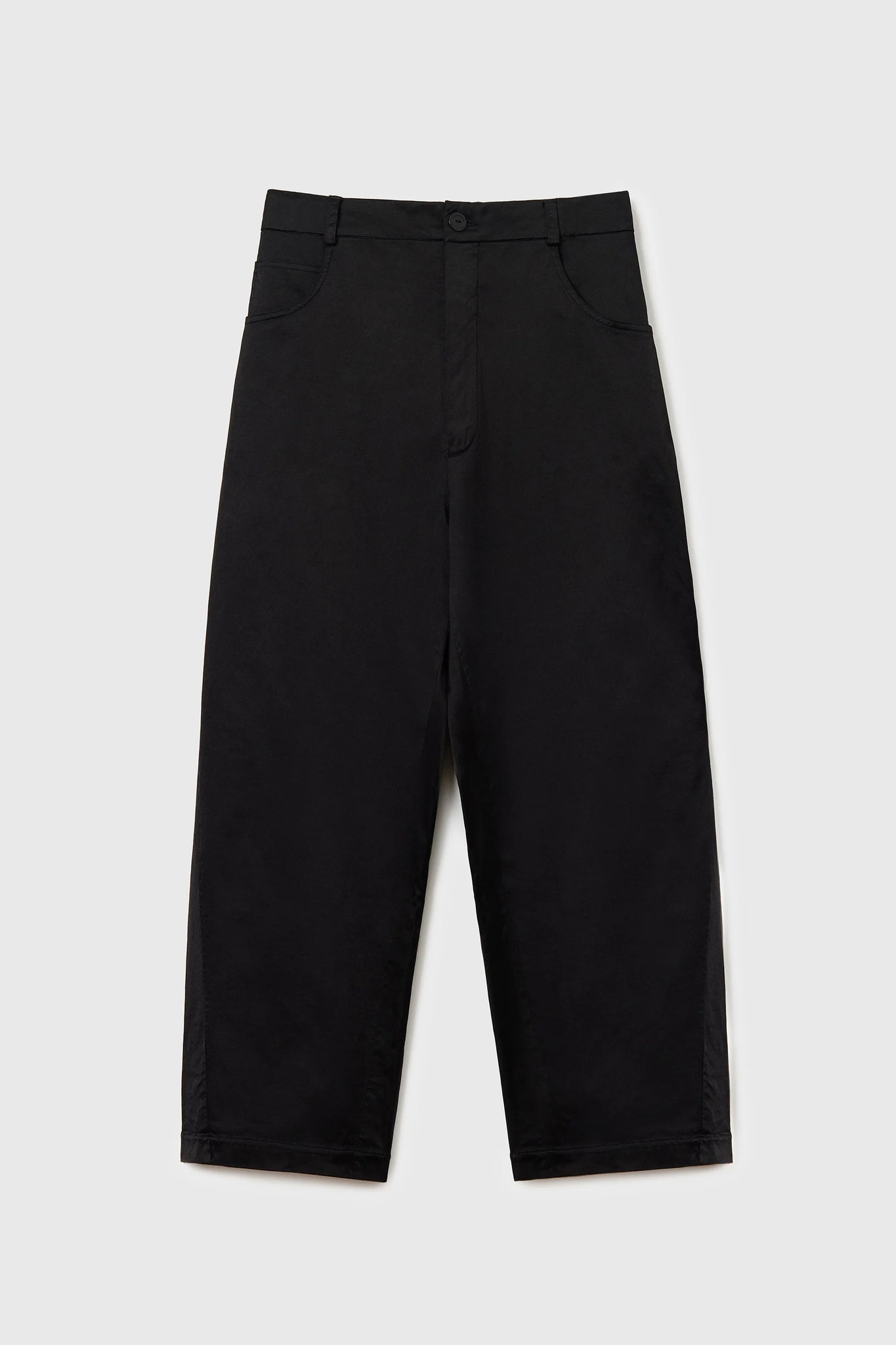 Satin Straight Pants // Black