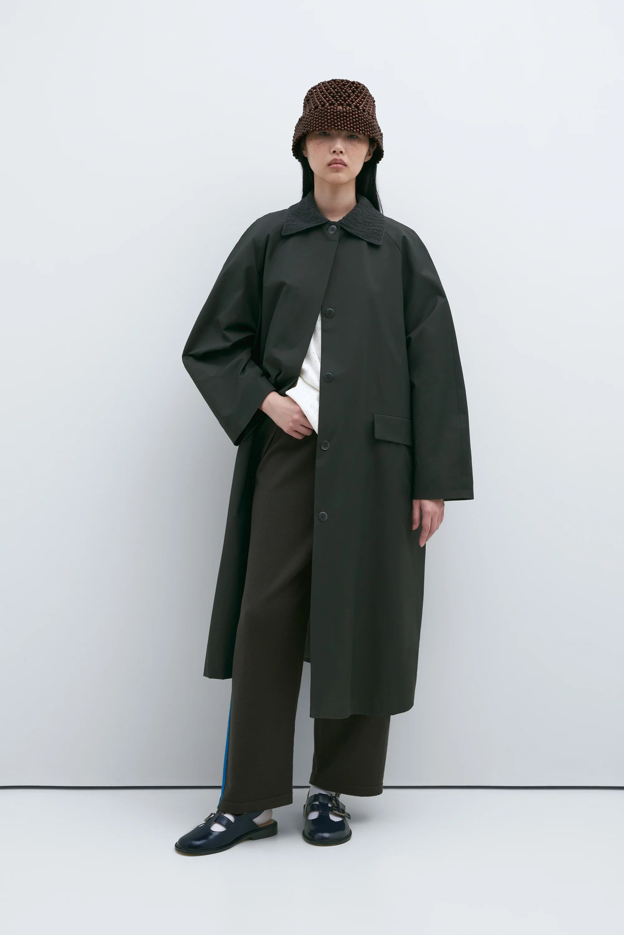 Water Repellent Trench Crochet // Khaki Green