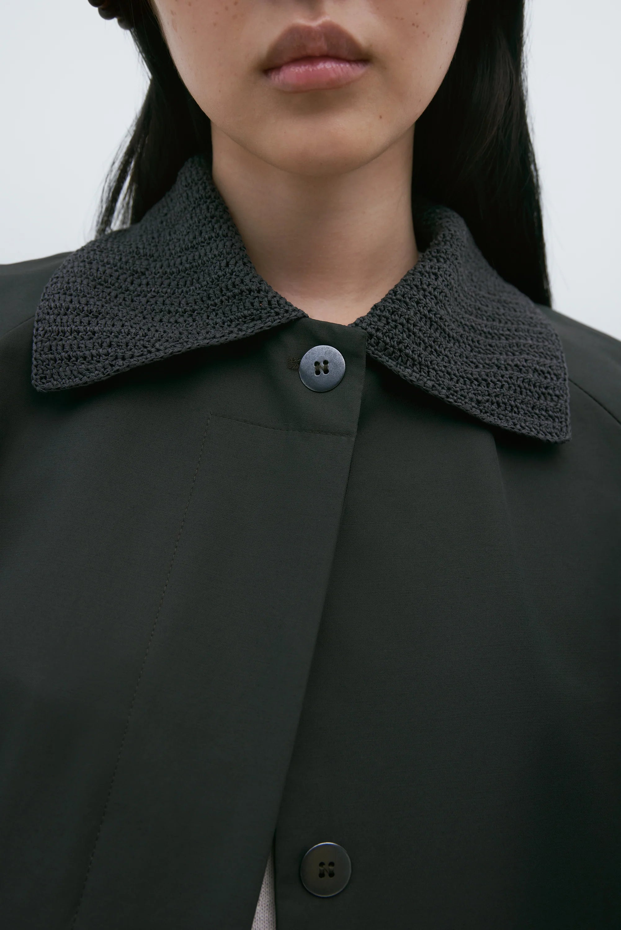 Water Repellent Trench Crochet // Khaki Green