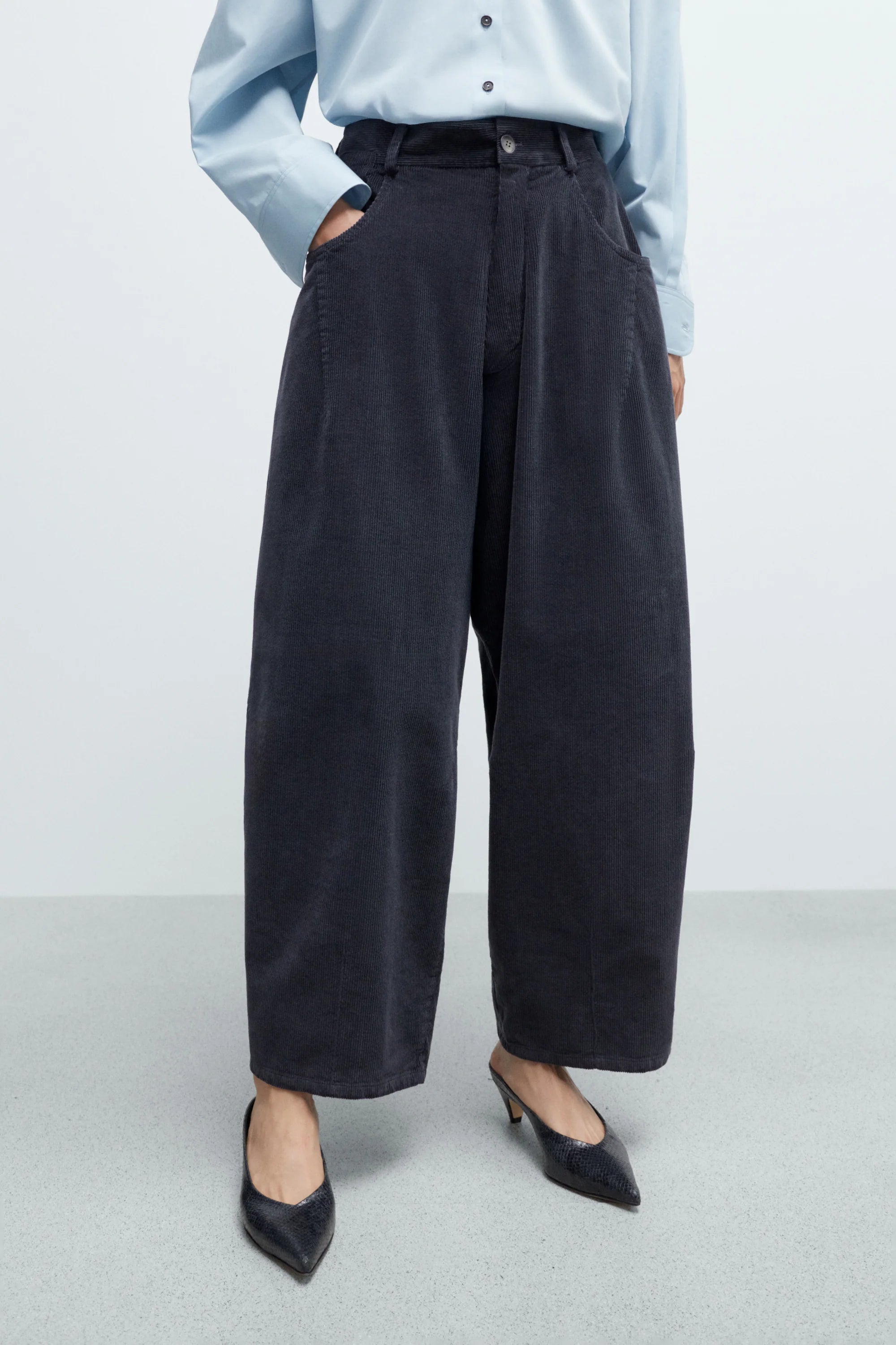 Corduroy Baggy Pants // Dusty Blue