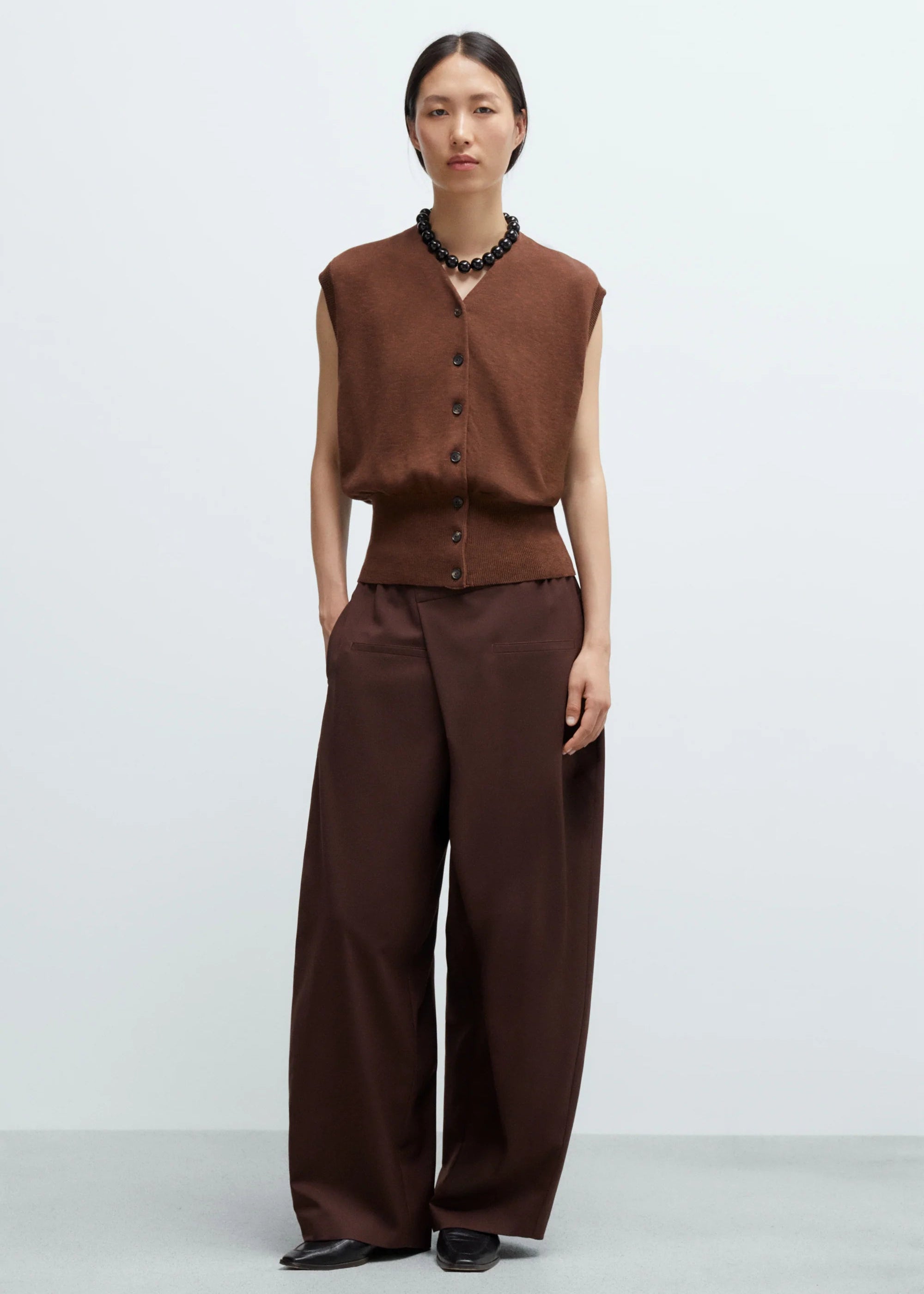 Flecked Cotton Waistcoat // Russett