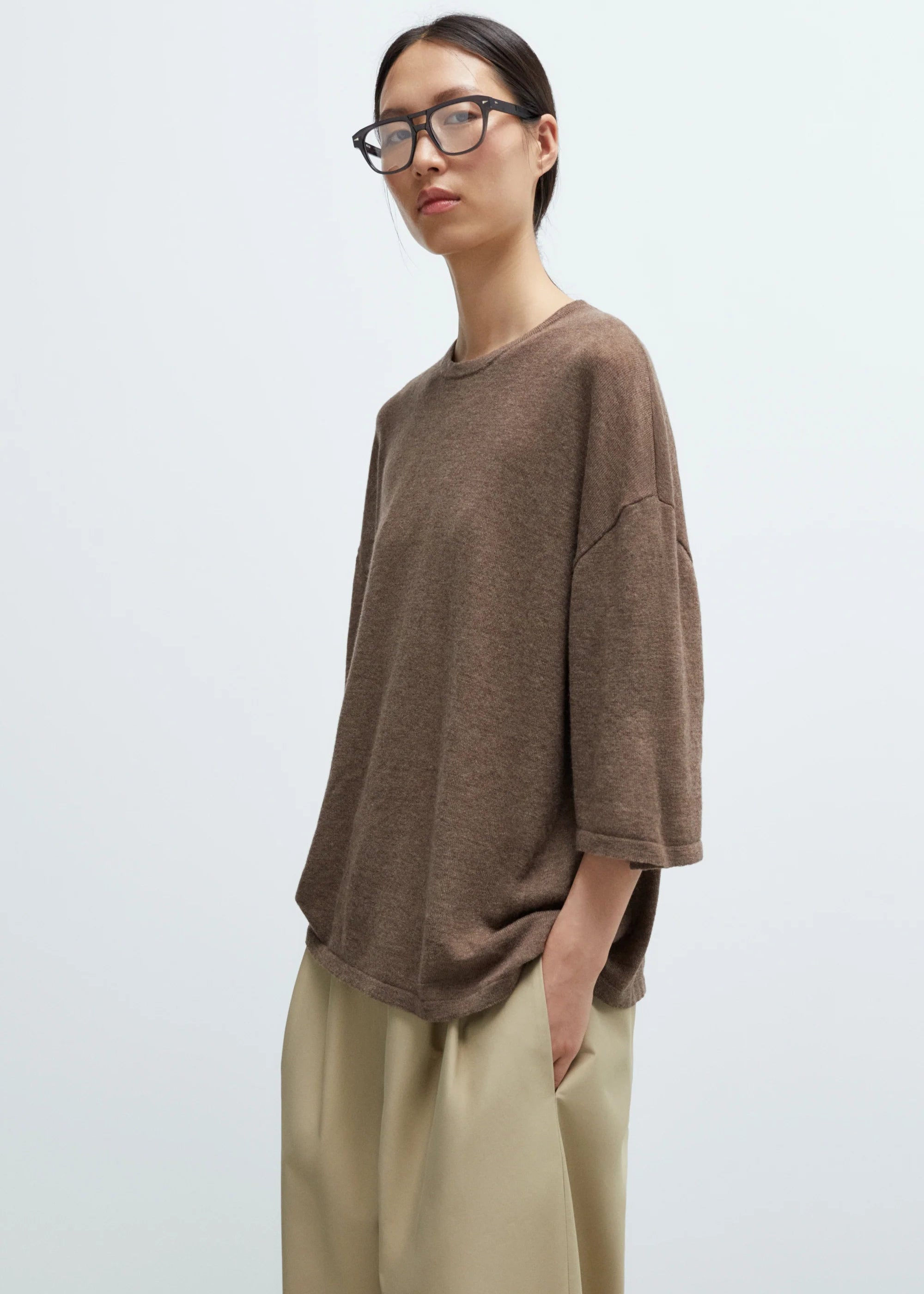 Merino Wool Oversized T Shirt // Deep Taupe