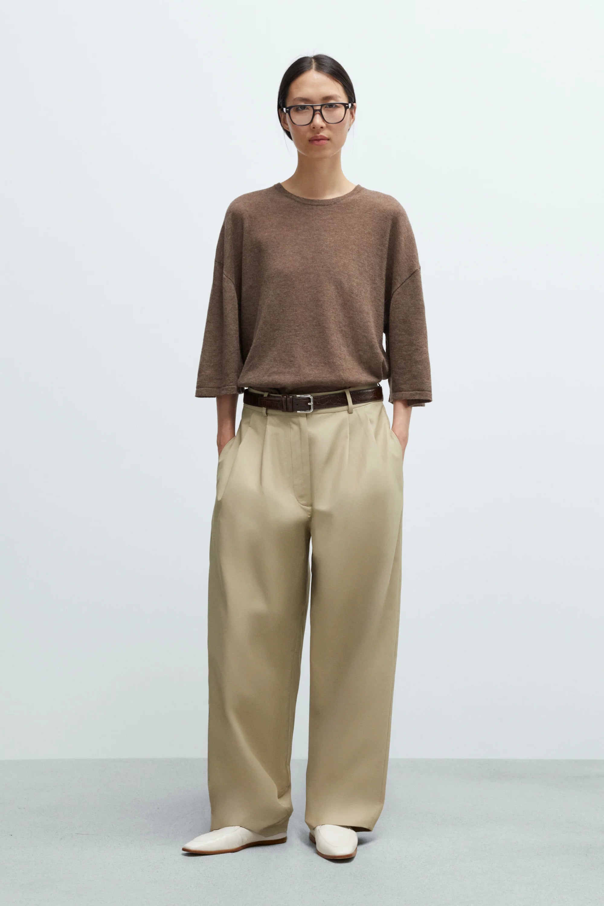 Merino Wool Oversized T Shirt // Deep Taupe