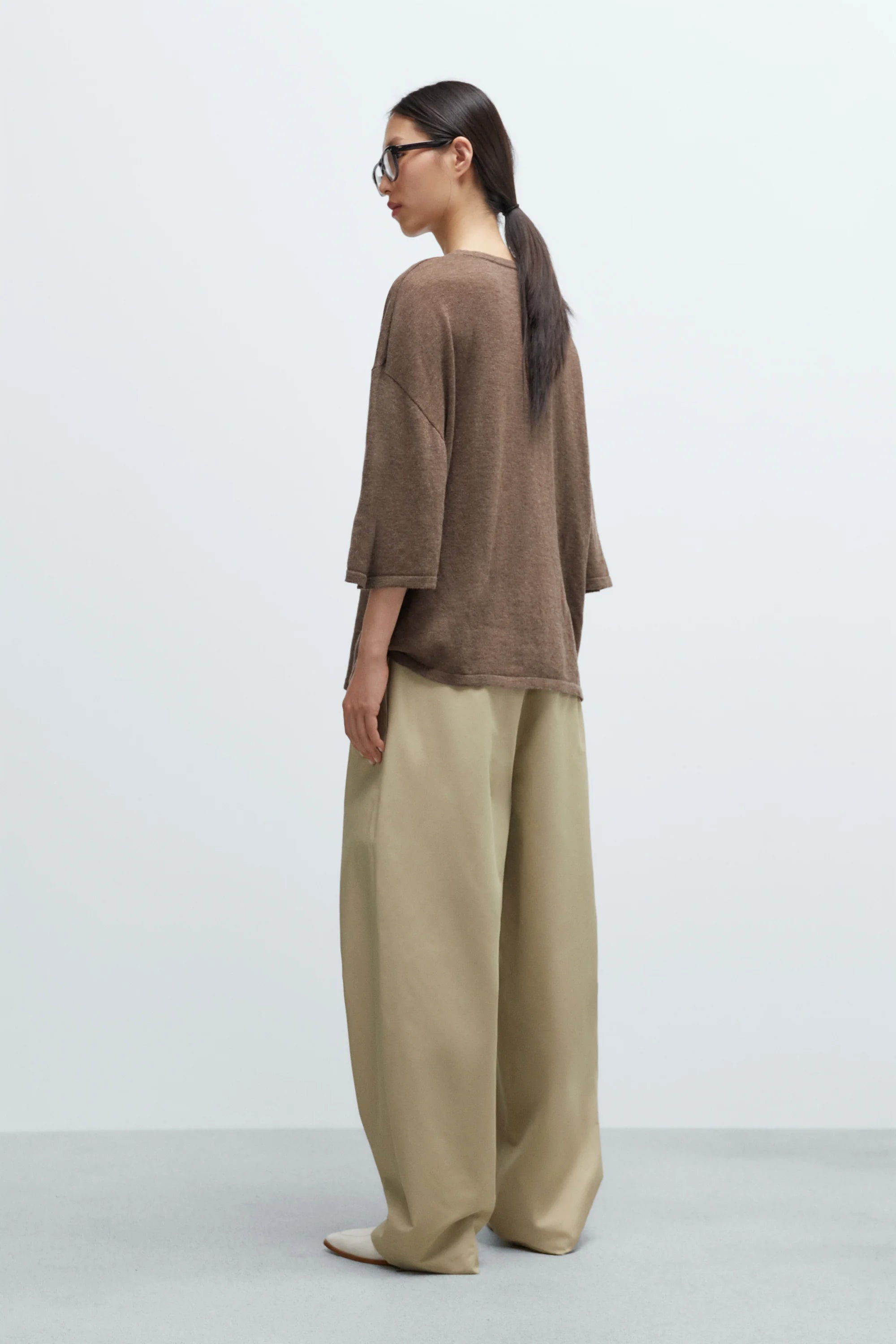 Merino Wool Oversized T Shirt // Deep Taupe