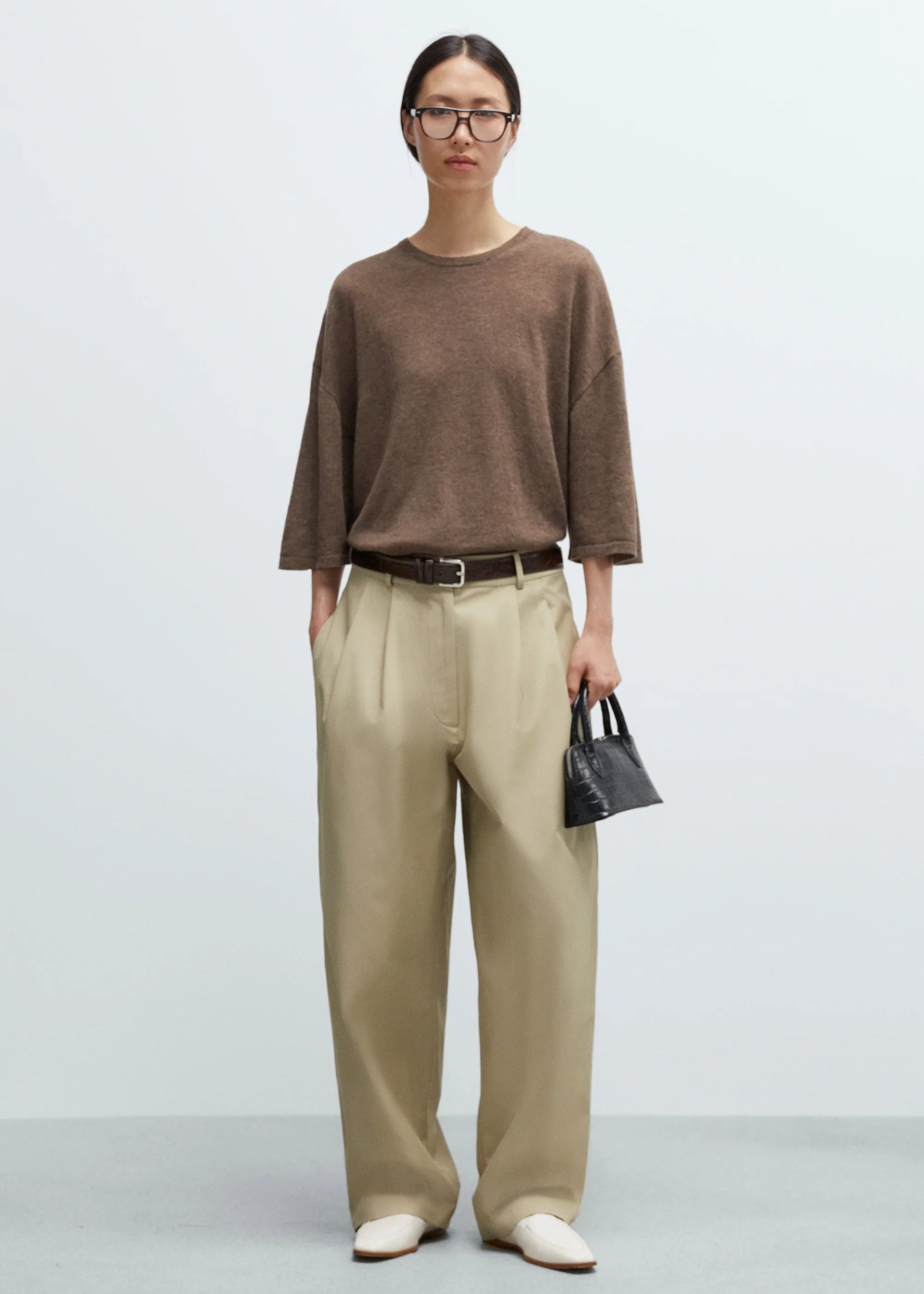 Merino Wool Oversized T Shirt // Deep Taupe