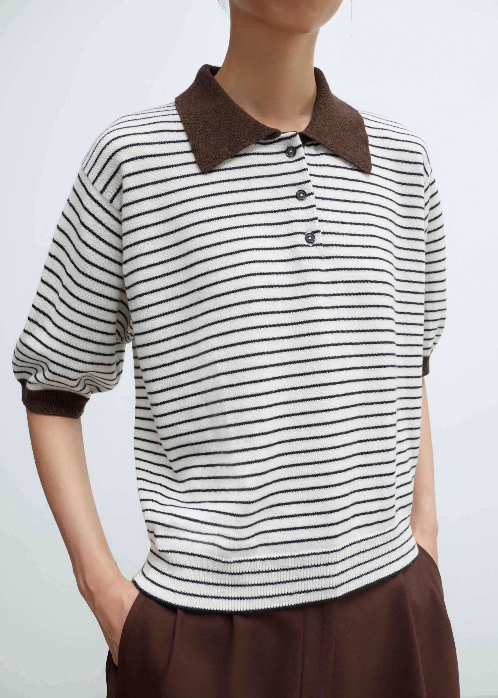 Merino Wool Striped Polo