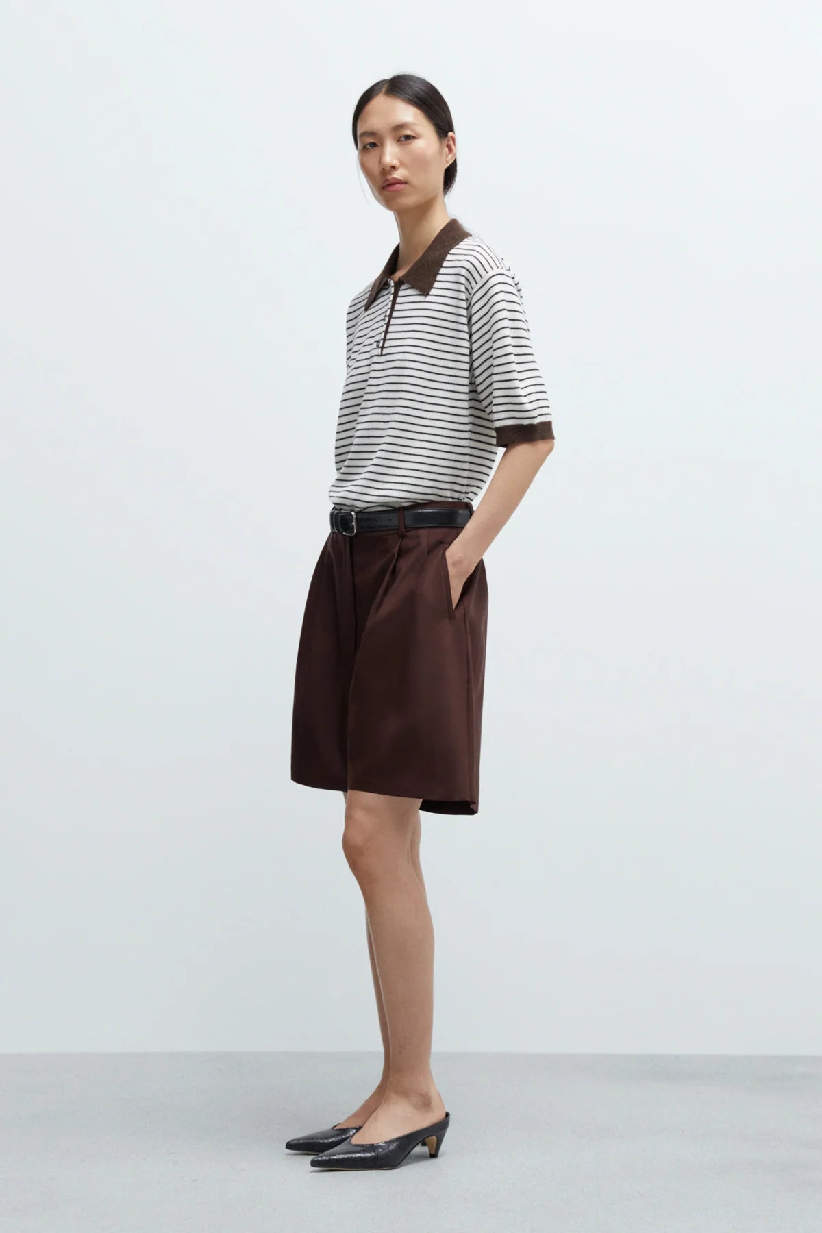 Merino Wool Striped Polo