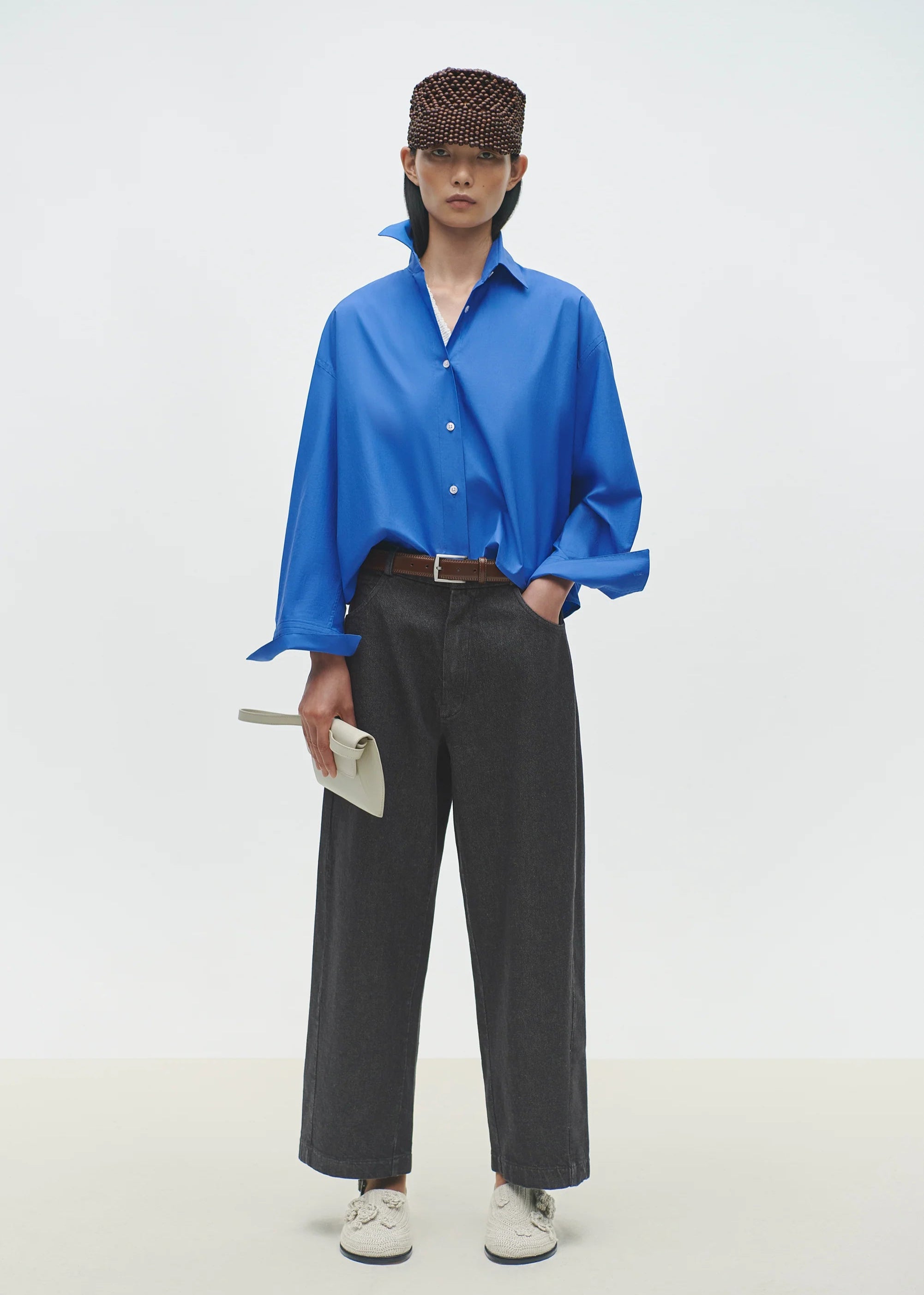 Denim Straight Pants Black