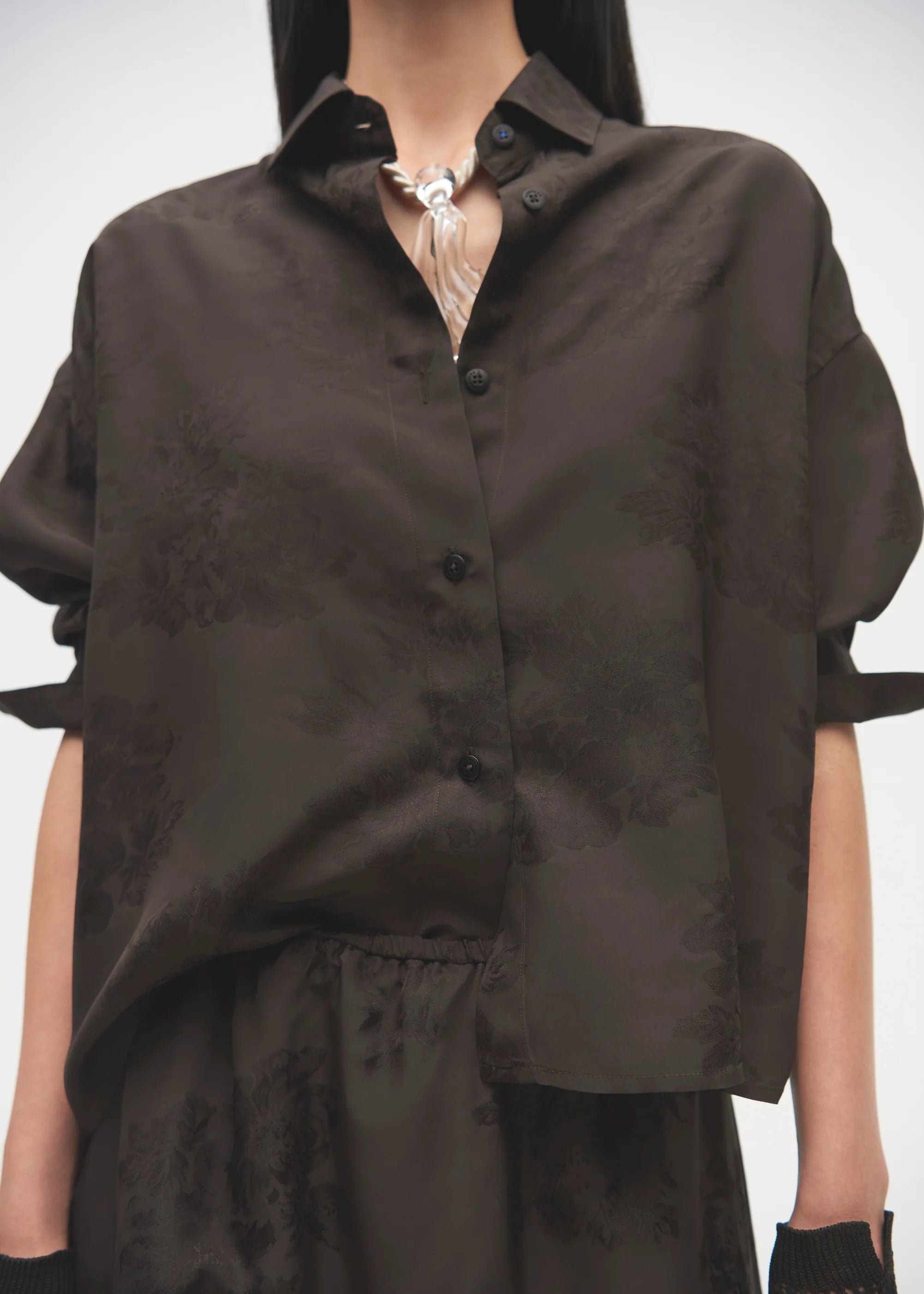 Jacquard Classic Shirt // Dark Brown